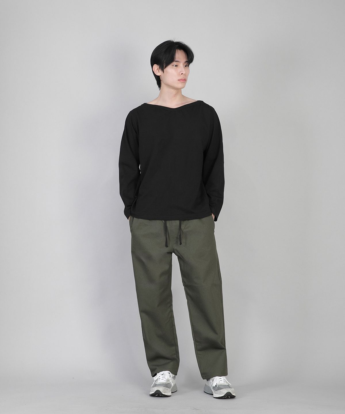 세인트크루(SAINTCREW) 무지 보트넥 긴팔티 RBL-878 블랙