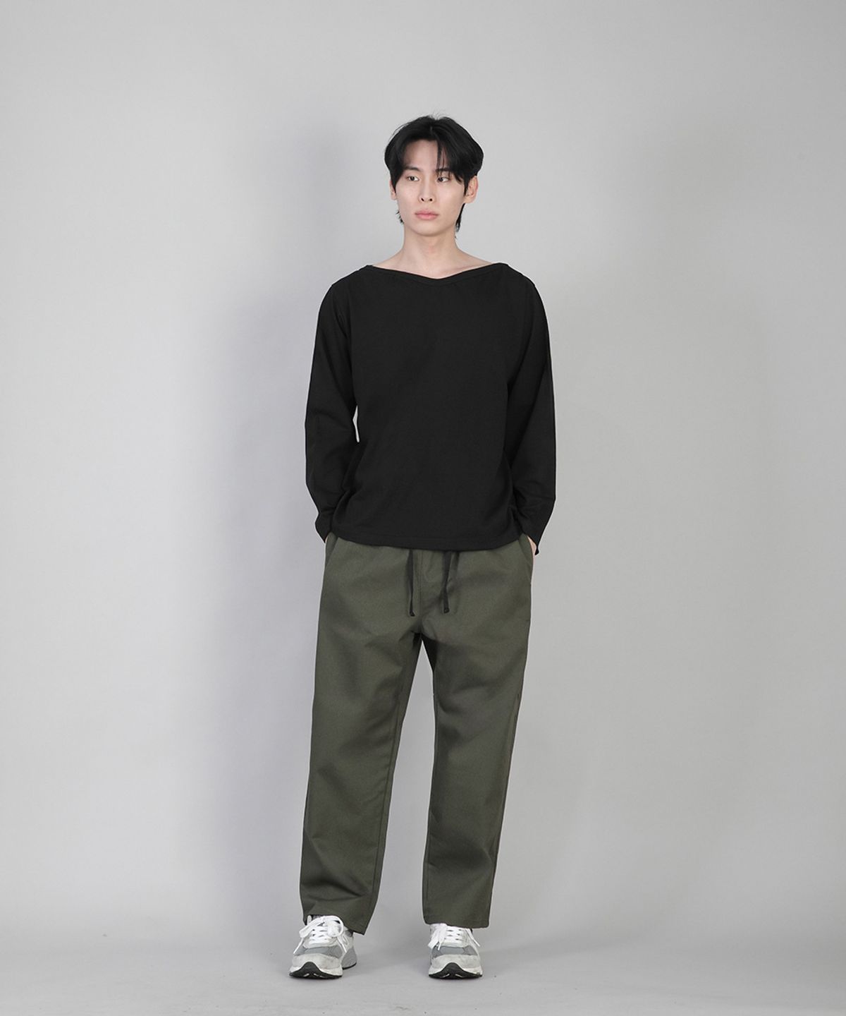 세인트크루(SAINTCREW) 무지 보트넥 긴팔티 RBL-878 블랙