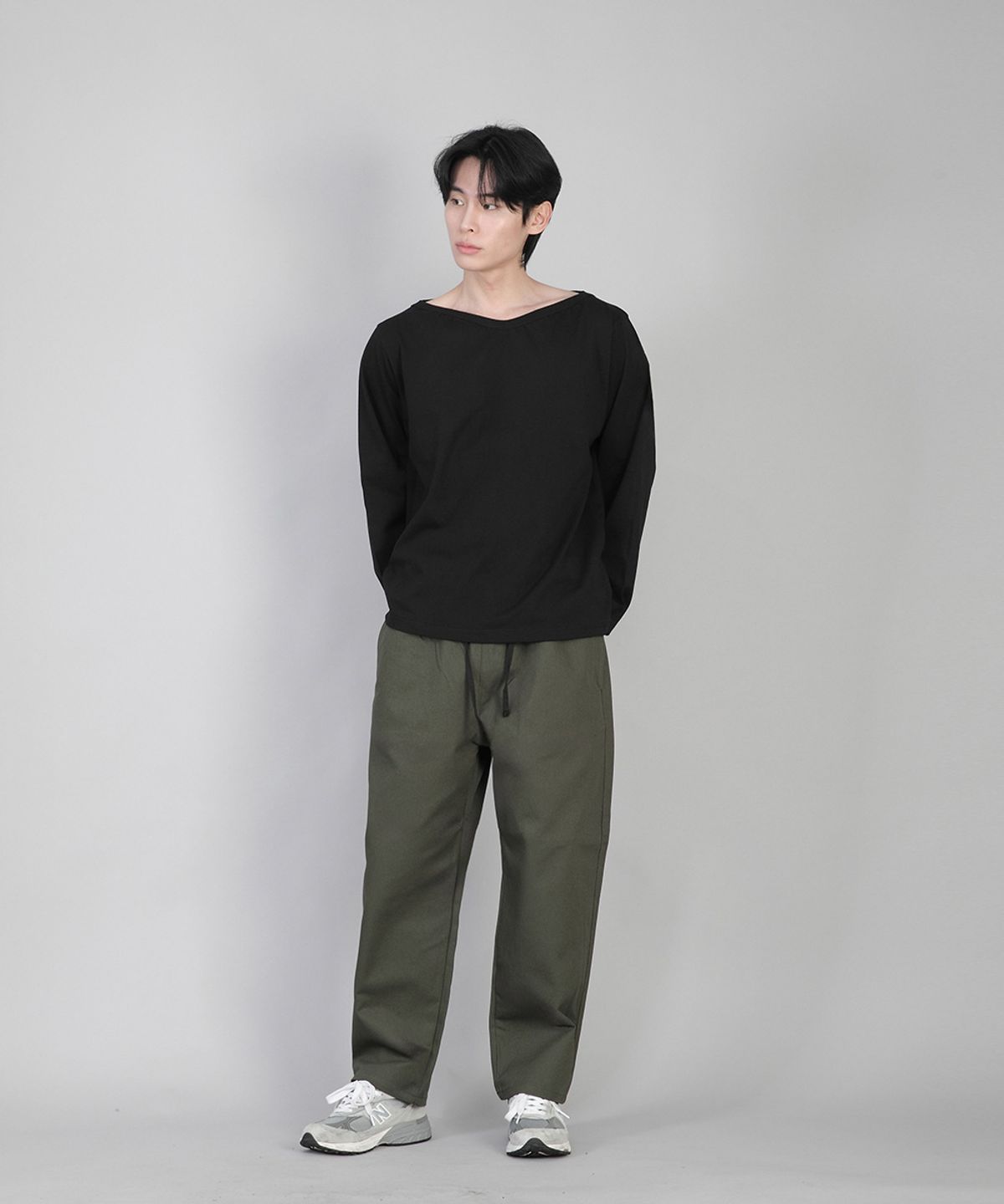 세인트크루(SAINTCREW) 무지 보트넥 긴팔티 RBL-878 블랙