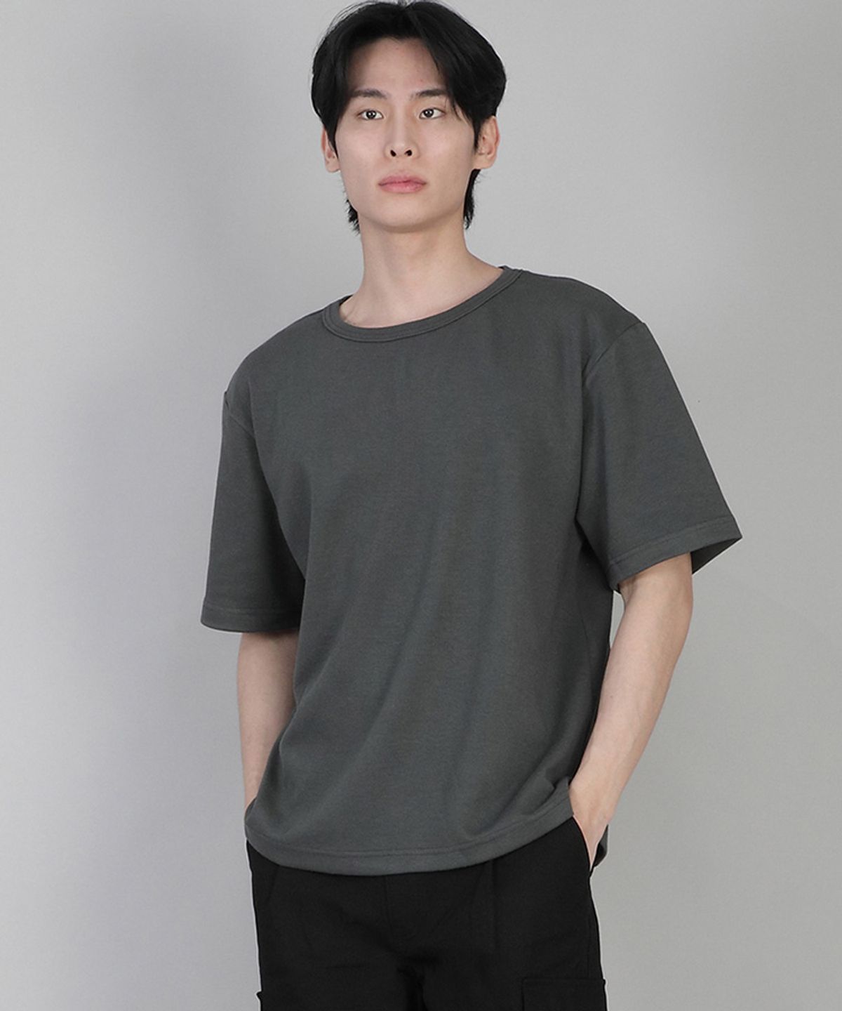 세인트크루(SAINTCREW) 무지 R넥 반팔티 RSR-880 슬레이트 그레이