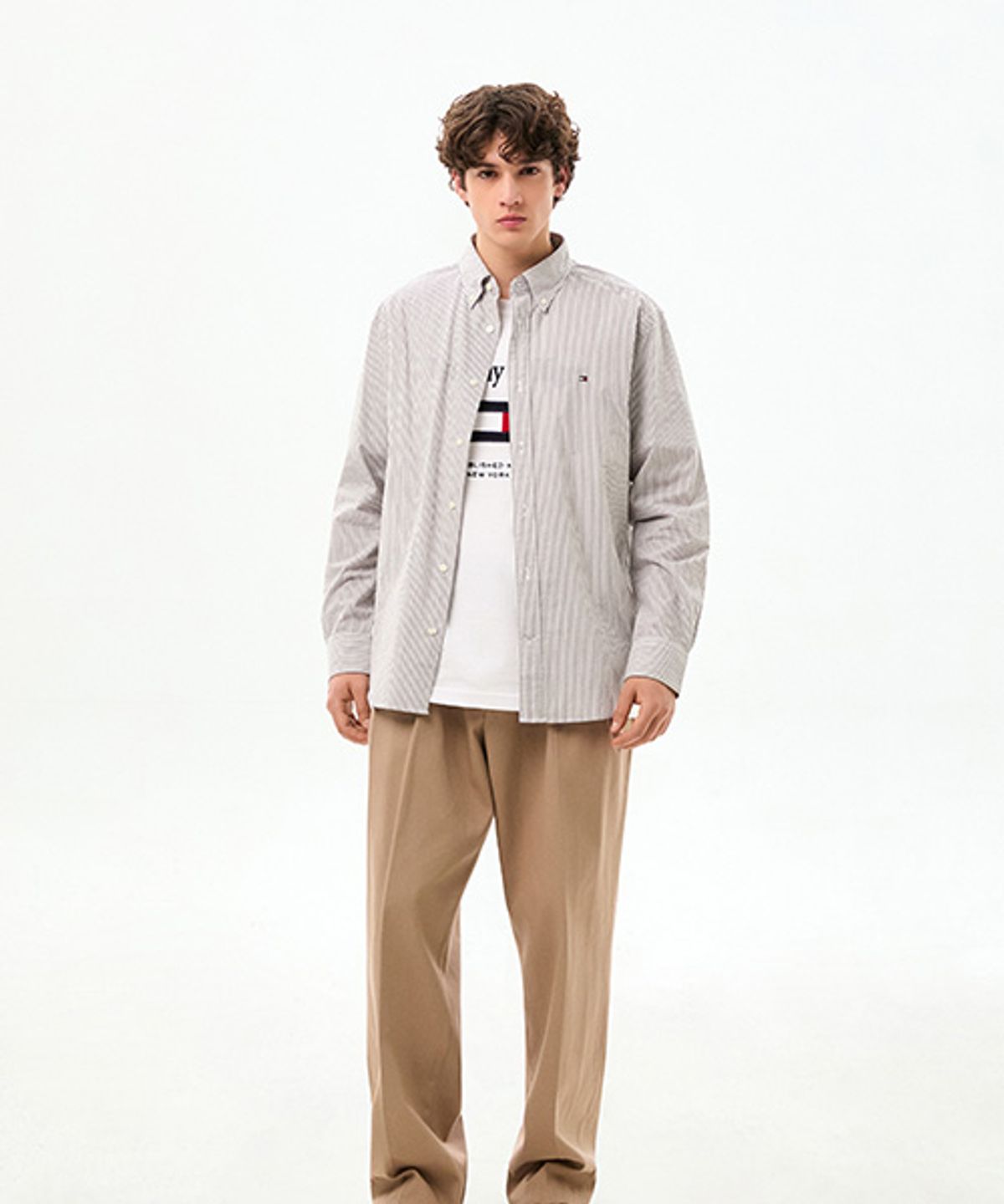 타미힐피거(TOMMY HILFIGER) [Asian fit] 이지 케어 스트라이프 셔츠 (T12G0WSH013MT20BJ)
