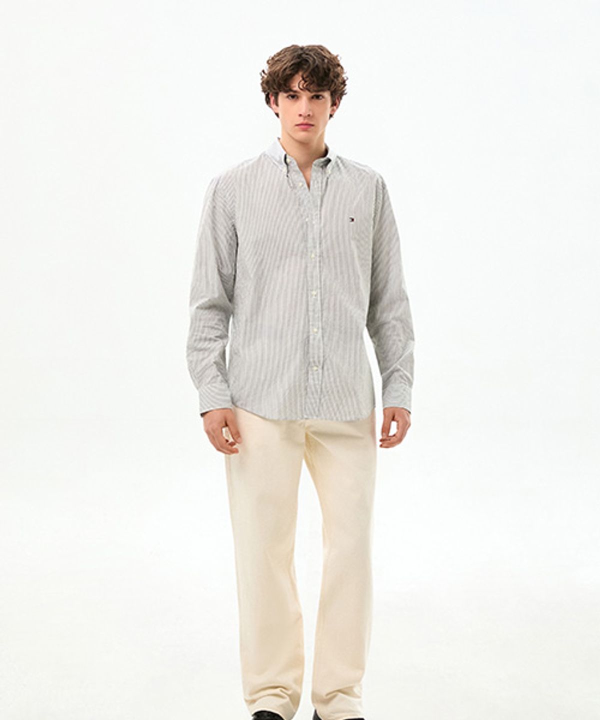 타미힐피거(TOMMY HILFIGER) [Asian fit] 이지 케어 스트라이프 셔츠 (T12G0WSH013MT20CD)