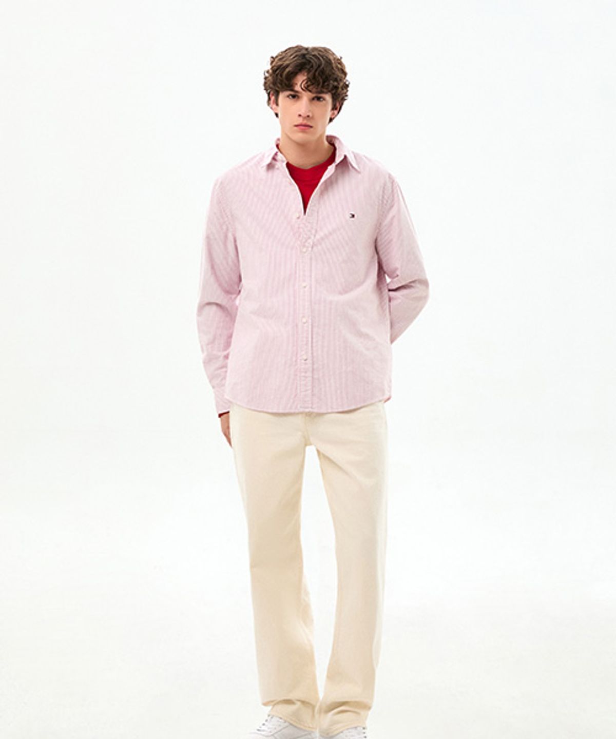 타미힐피거(TOMMY HILFIGER) [Asian fit] 헤리티지 옥스포드 스트라이프 셔츠 (T12G0WSH060MT20EV)