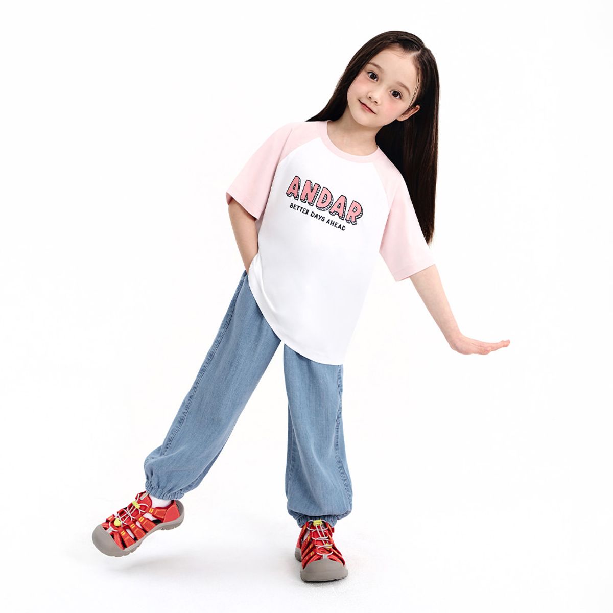 안다르 키즈(ANDAR KIDS) 키즈 아이스 텐셀 데님 조거팬츠