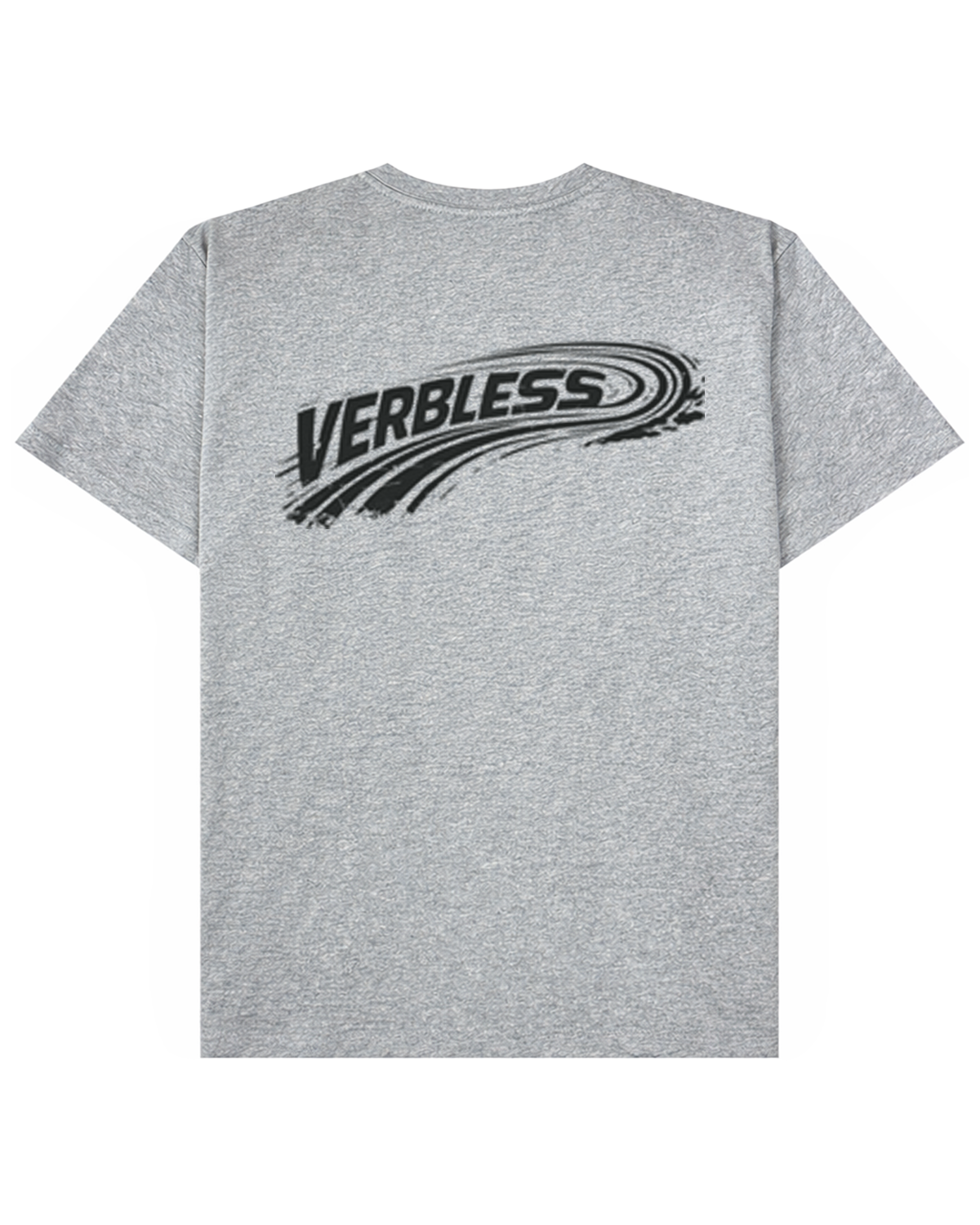 베르브리스(VERBLESS) 그래픽 로고 크롭 반팔 티셔츠 (그레이)