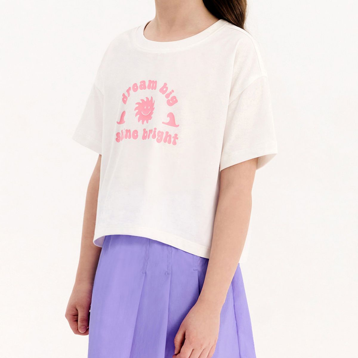 안다르 키즈(ANDAR KIDS) 키즈 선샤인 그래픽 크롭 반팔티 (여아)