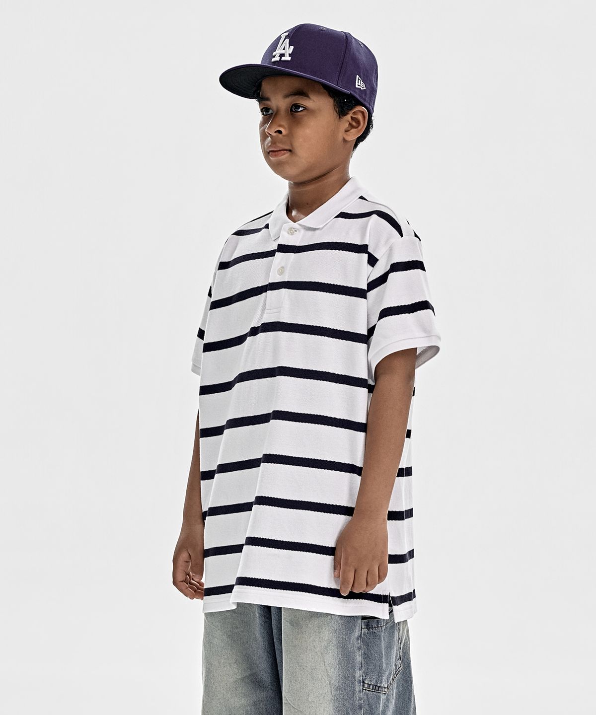 테이크이지 키즈(TAKEASY KIDS) 피케 폴로 하프 티셔츠 (화이트)