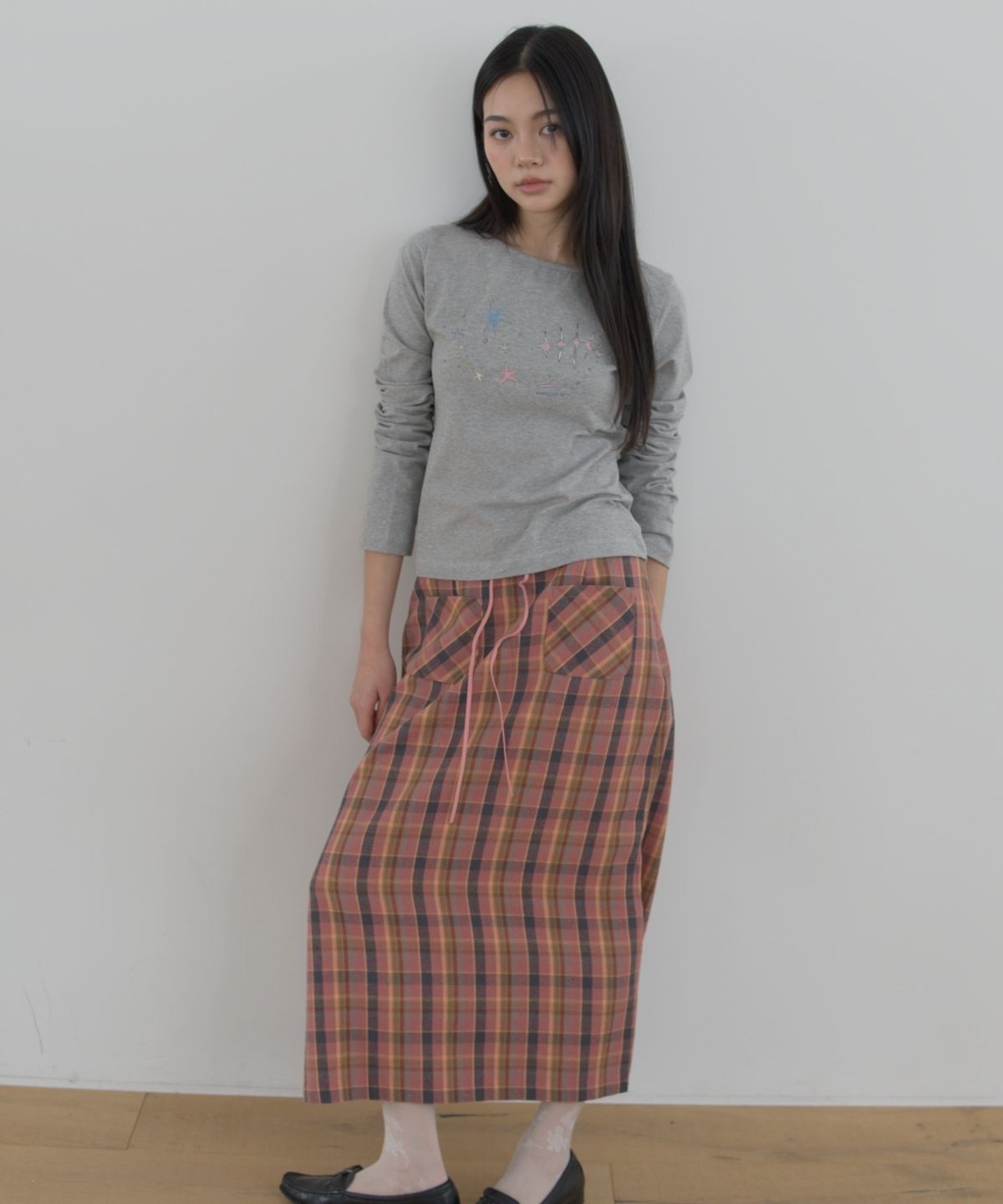 씨씨(SEASEE) 씨 스파클 보트넥 티셔츠, 멜란지 그레이