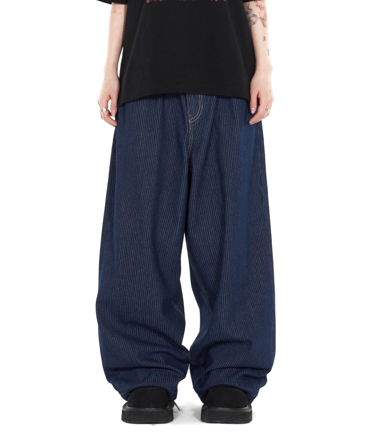 아이돈워너셀(IDWS) Glide Stripe Denim Pants Indigo