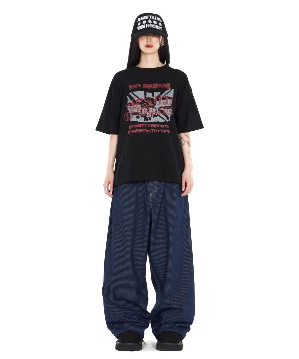 아이돈워너셀(IDWS) Glide Stripe Denim Pants Indigo