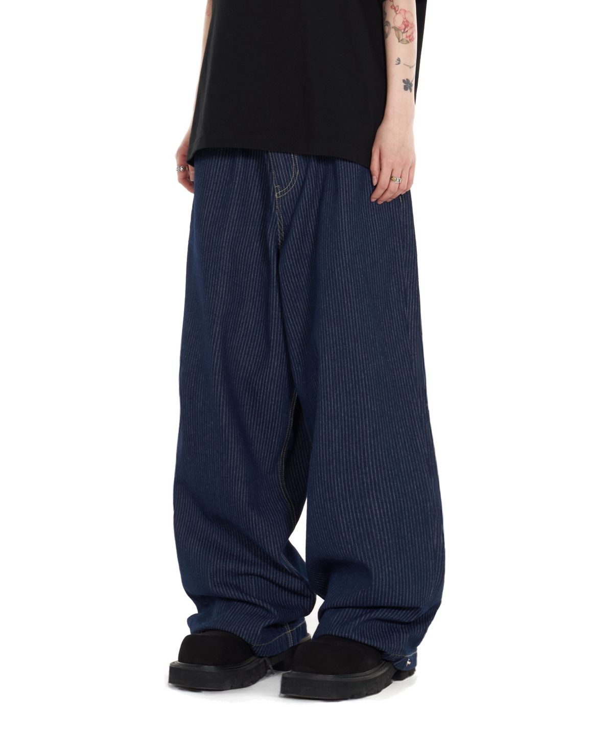 아이돈워너셀(IDWS) Glide Stripe Denim Pants Indigo