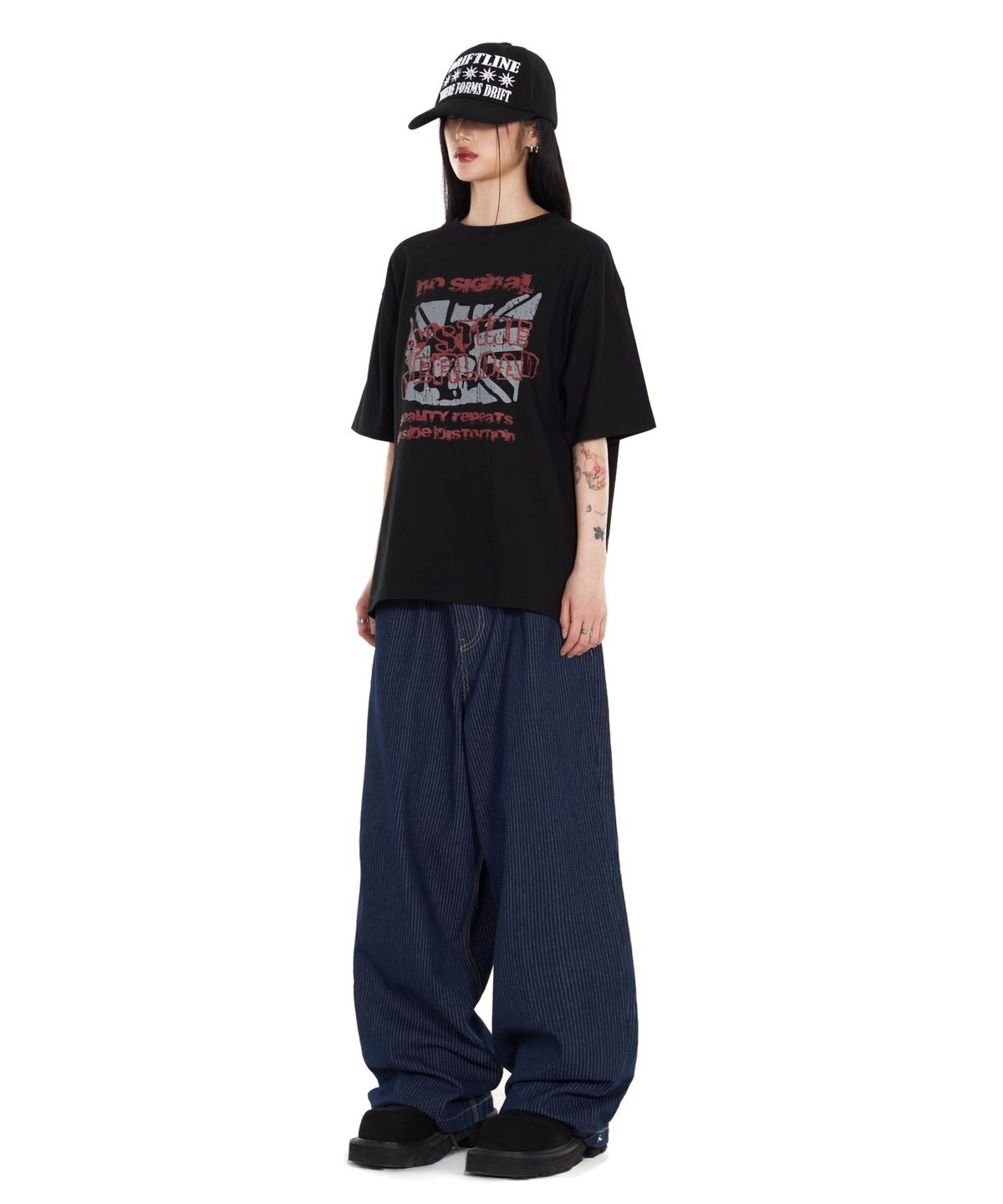 아이돈워너셀(IDWS) Glide Stripe Denim Pants Indigo