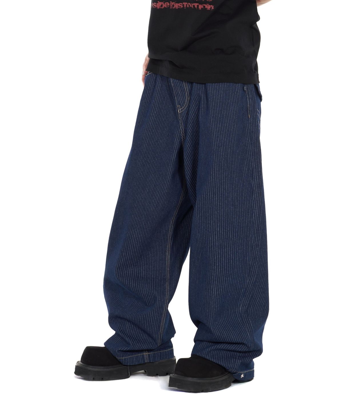 아이돈워너셀(IDWS) Glide Stripe Denim Pants Indigo