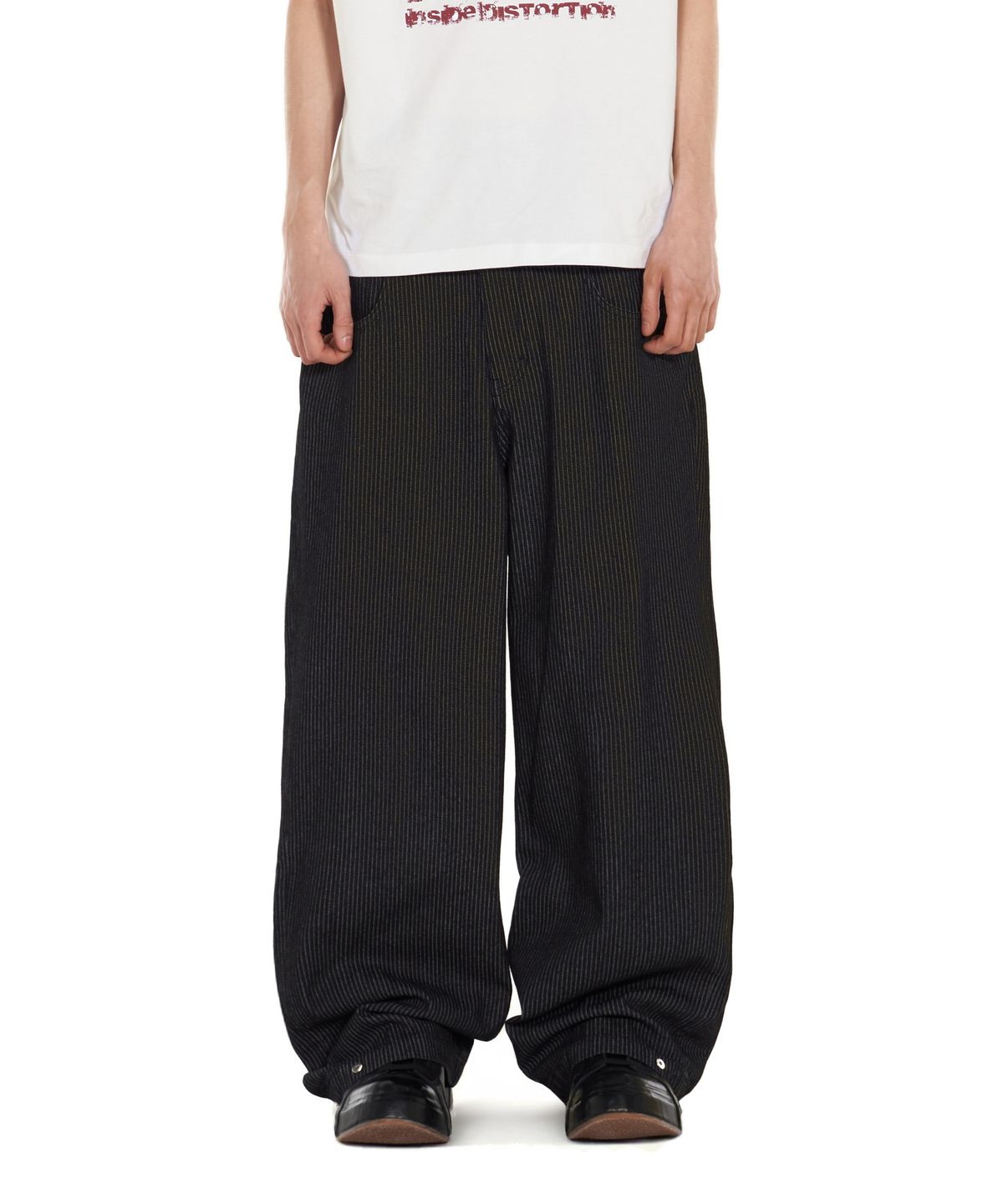아이돈워너셀(IDWS) Glide Stripe Denim Pants Black
