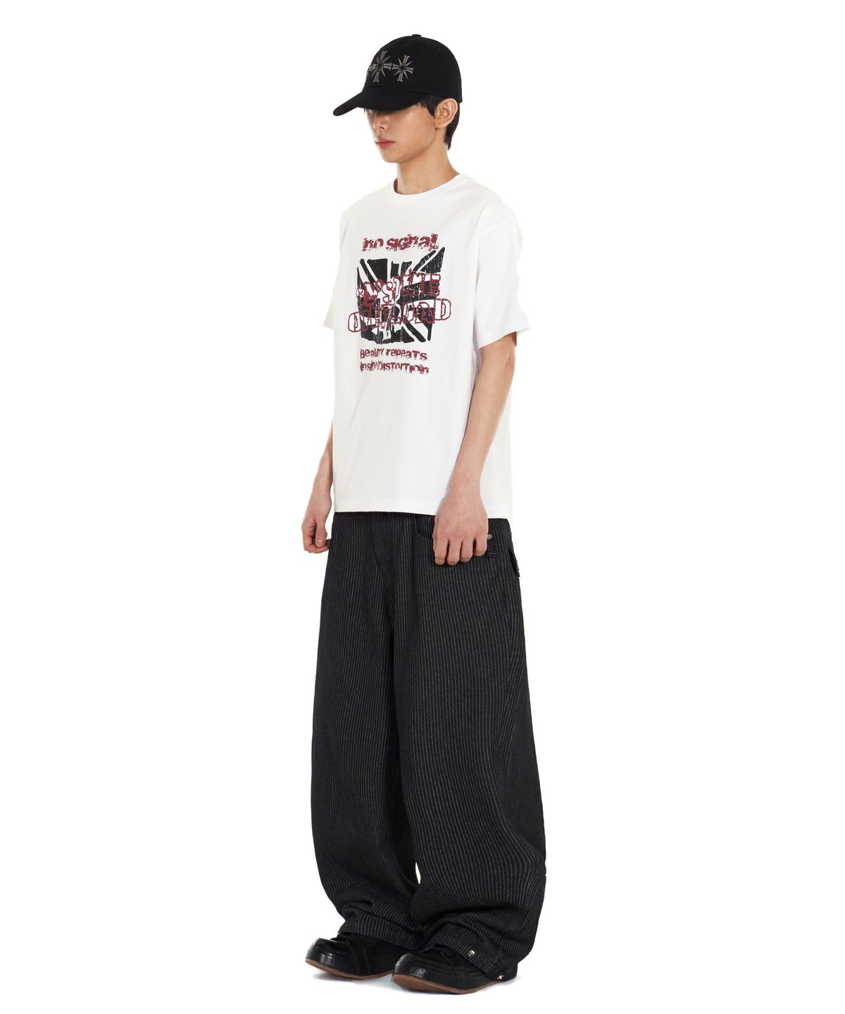 아이돈워너셀(IDWS) Glide Stripe Denim Pants Black