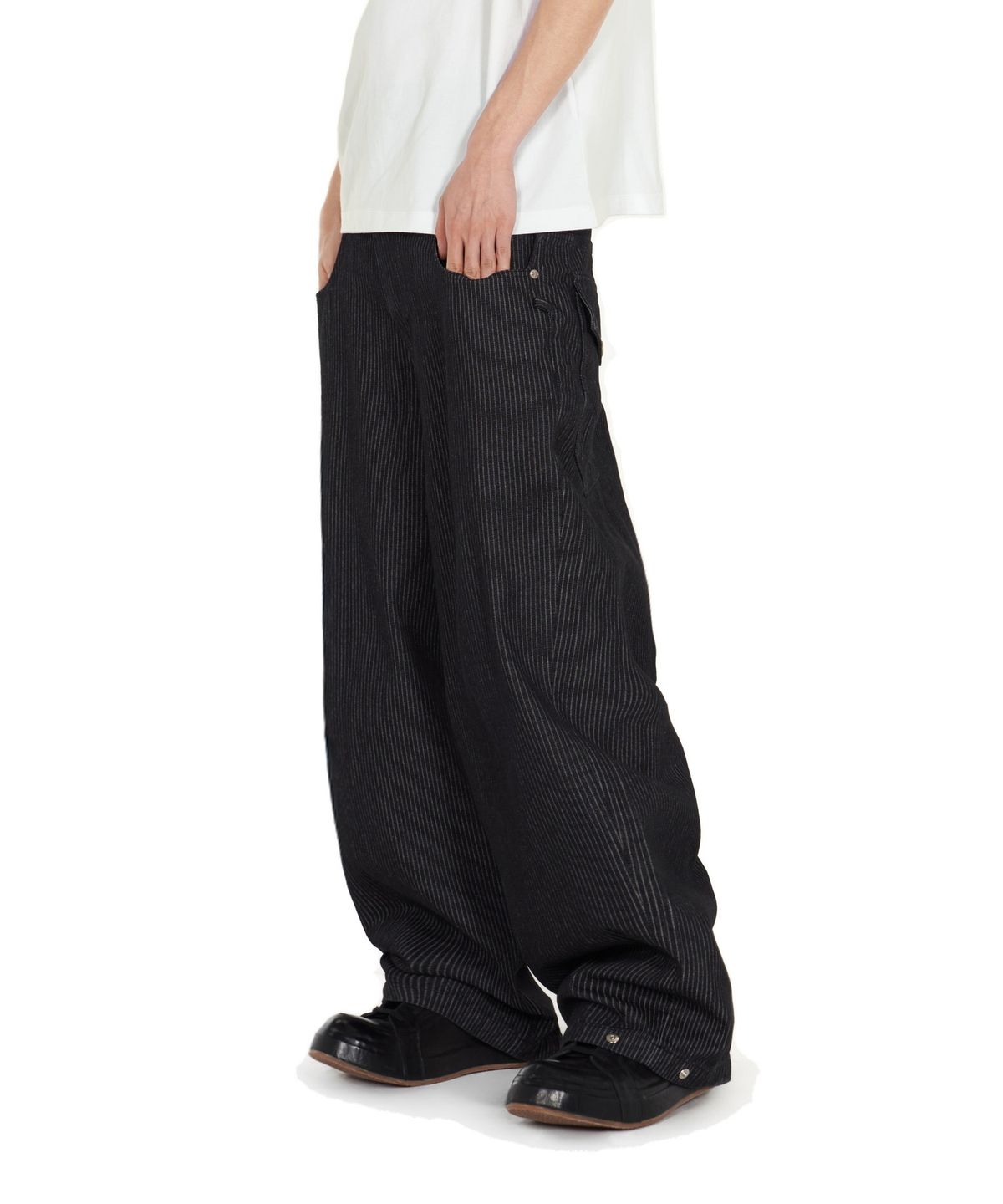 아이돈워너셀(IDWS) Glide Stripe Denim Pants Black