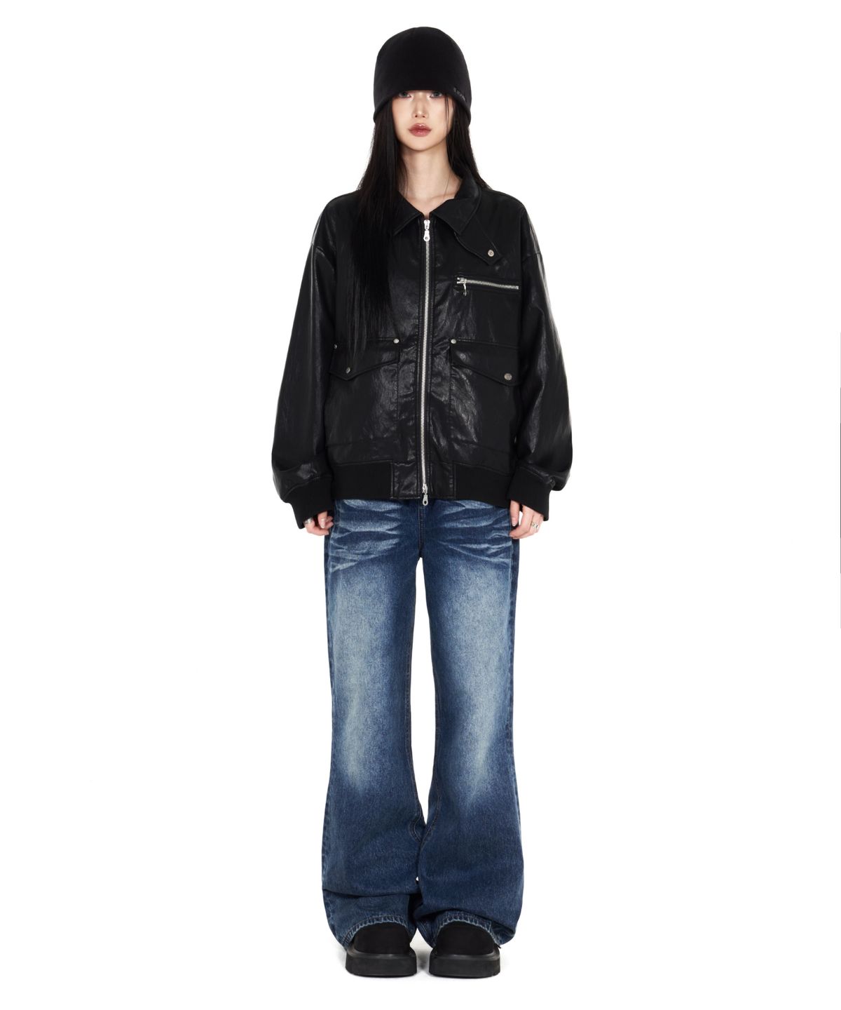 아이돈워너셀(IDWS) Motion Flare Denim Pants Indigo