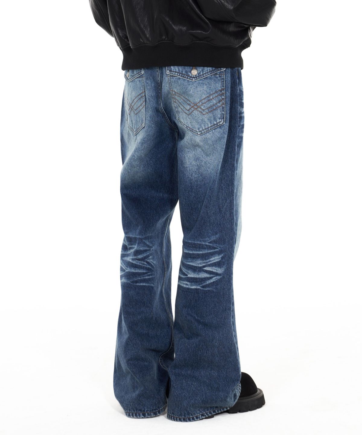 아이돈워너셀(IDWS) Motion Flare Denim Pants Indigo