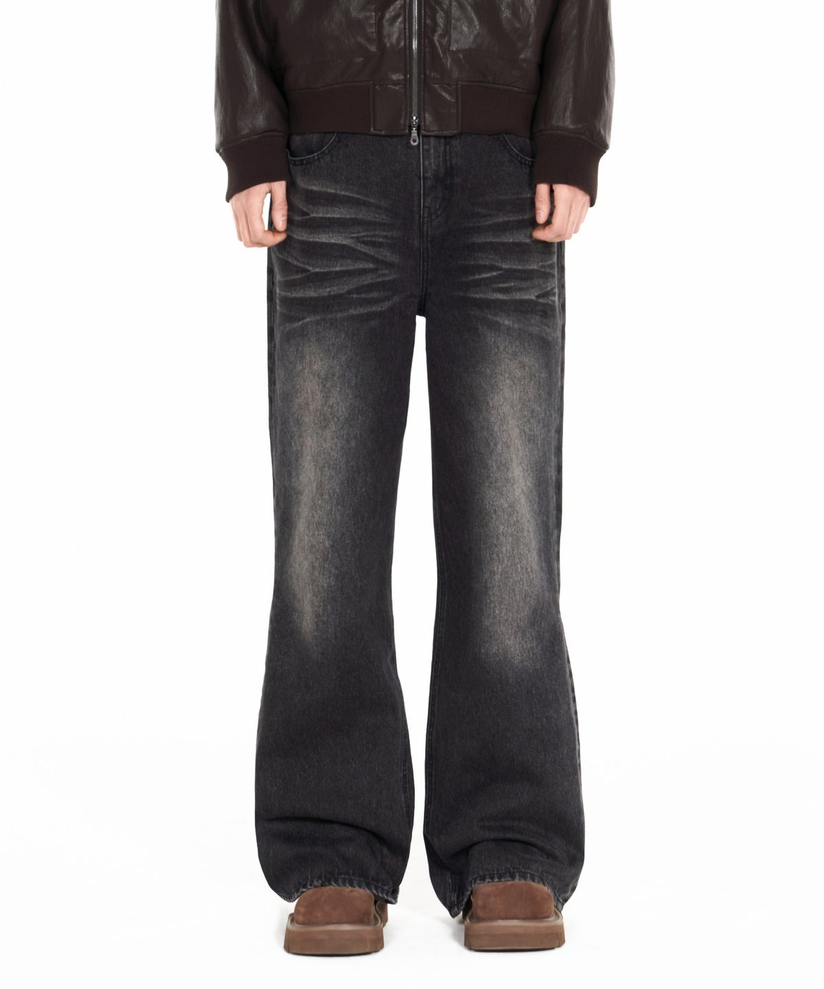 아이돈워너셀(IDWS) Motion Flare Denim Pants Black