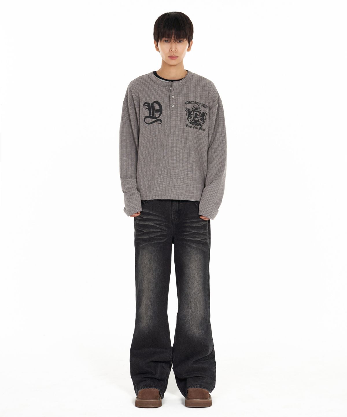 아이돈워너셀(IDWS) Motion Flare Denim Pants Black