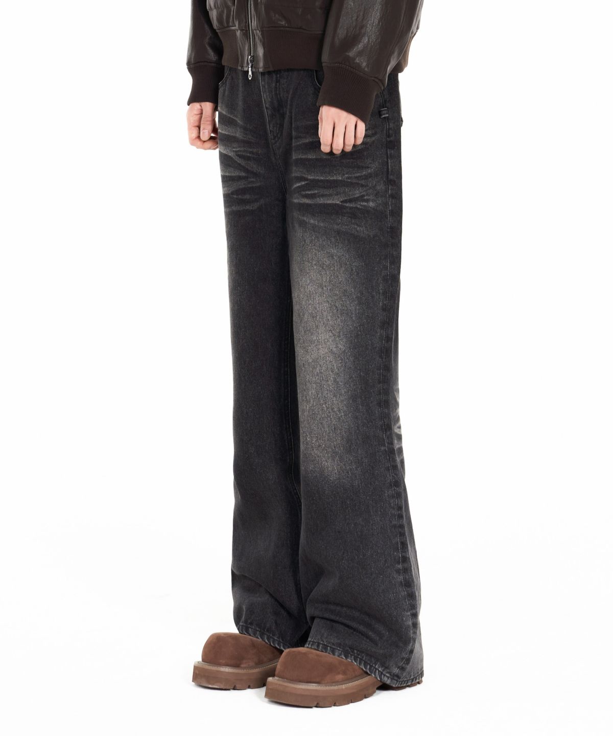 아이돈워너셀(IDWS) Motion Flare Denim Pants Black