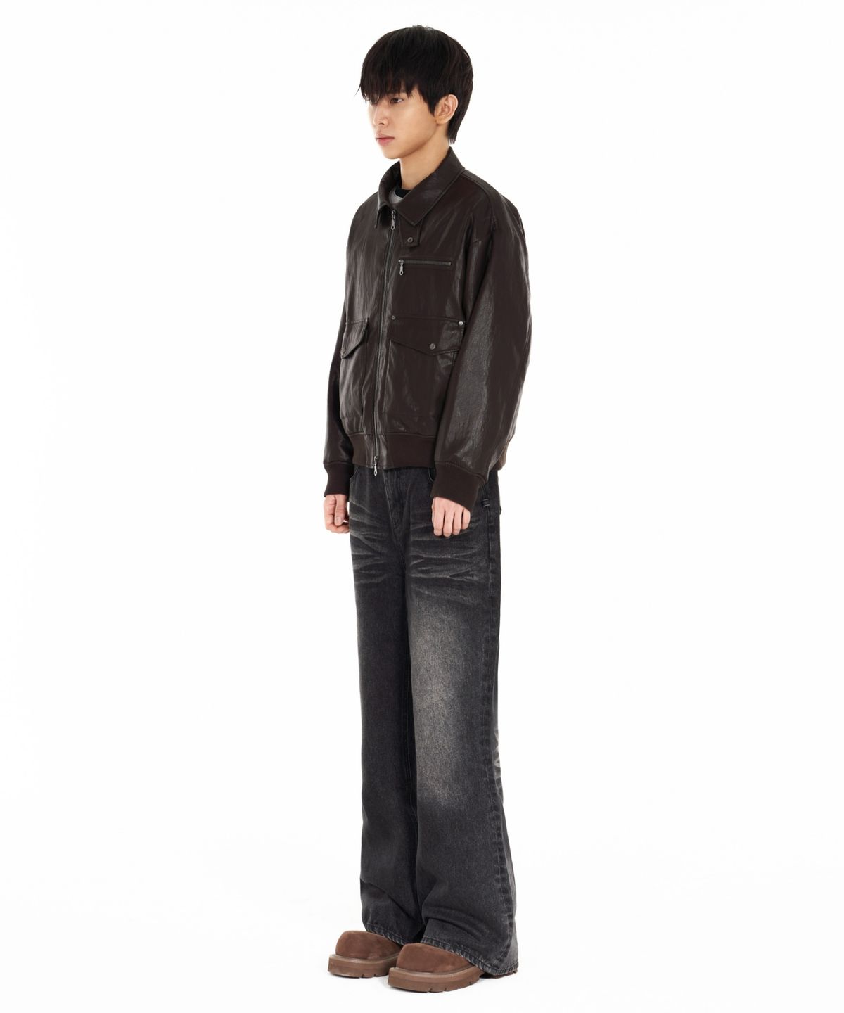 아이돈워너셀(IDWS) Motion Flare Denim Pants Black