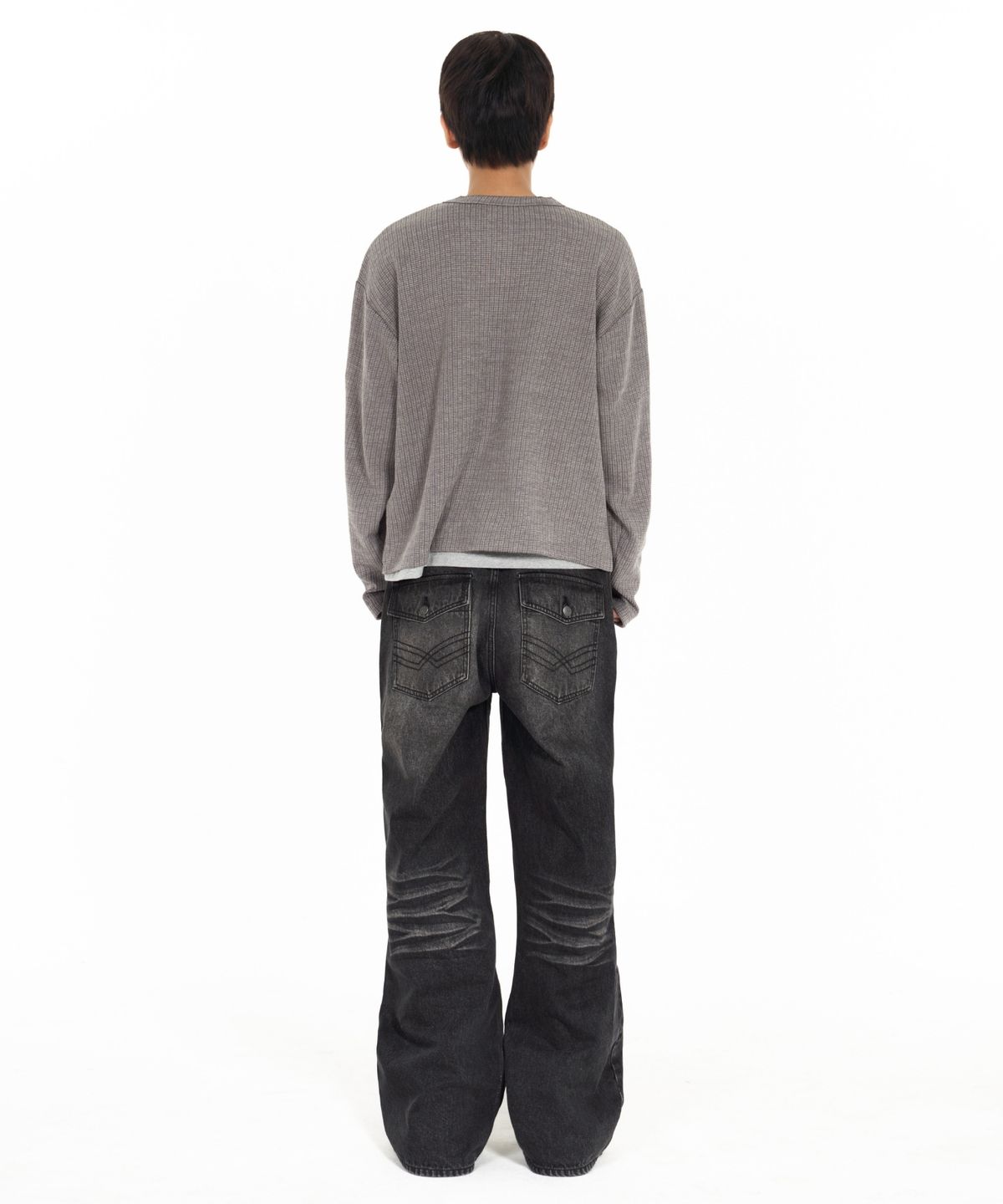 아이돈워너셀(IDWS) Motion Flare Denim Pants Black