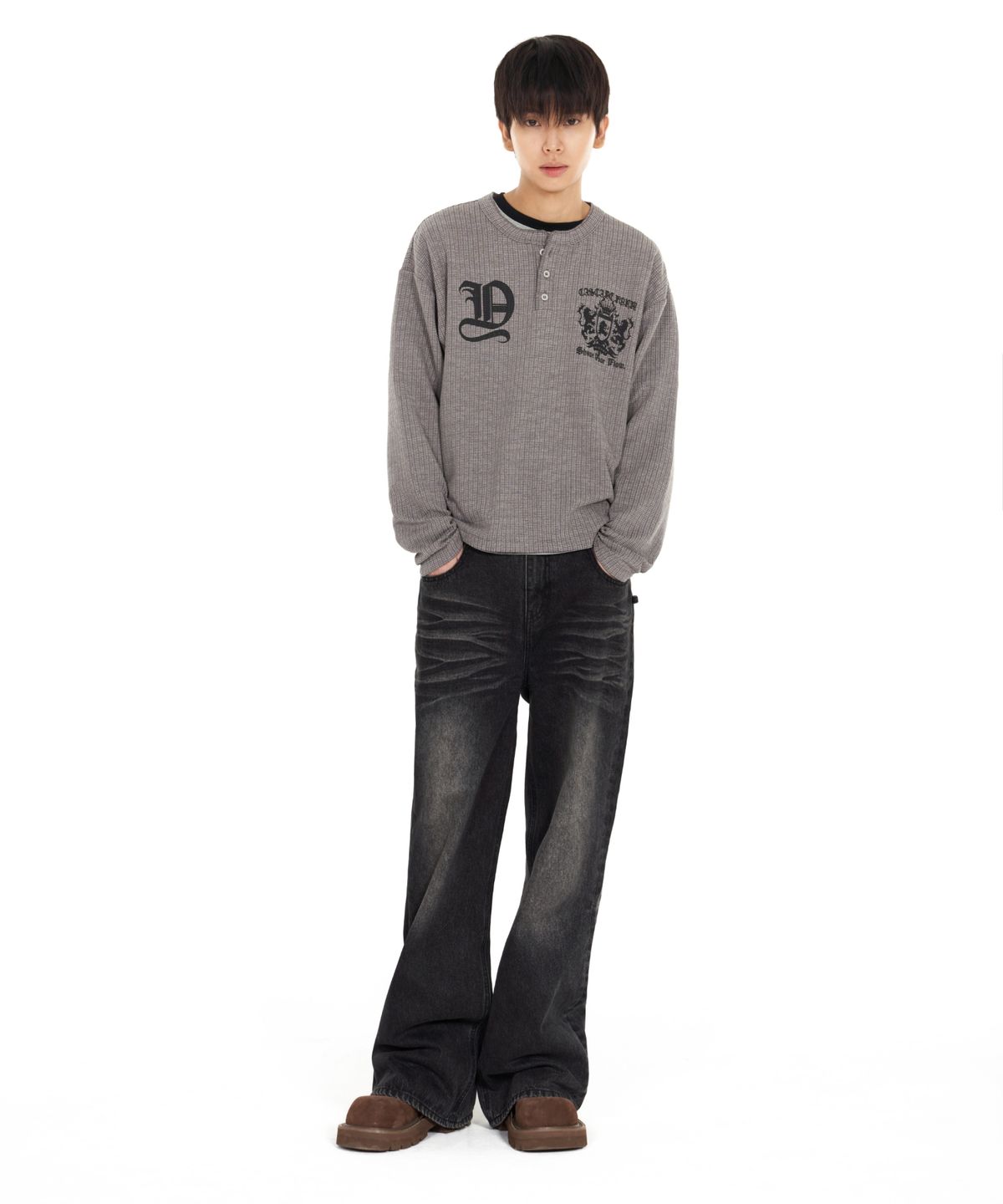아이돈워너셀(IDWS) Motion Flare Denim Pants Black