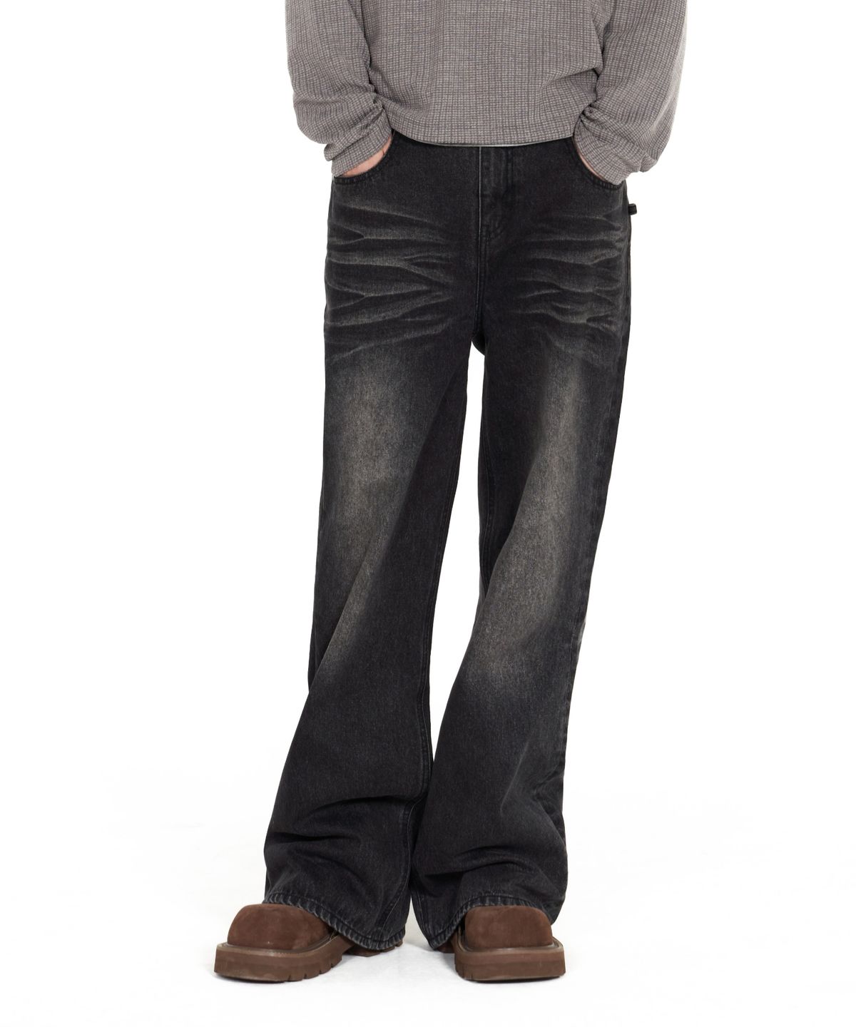아이돈워너셀(IDWS) Motion Flare Denim Pants Black