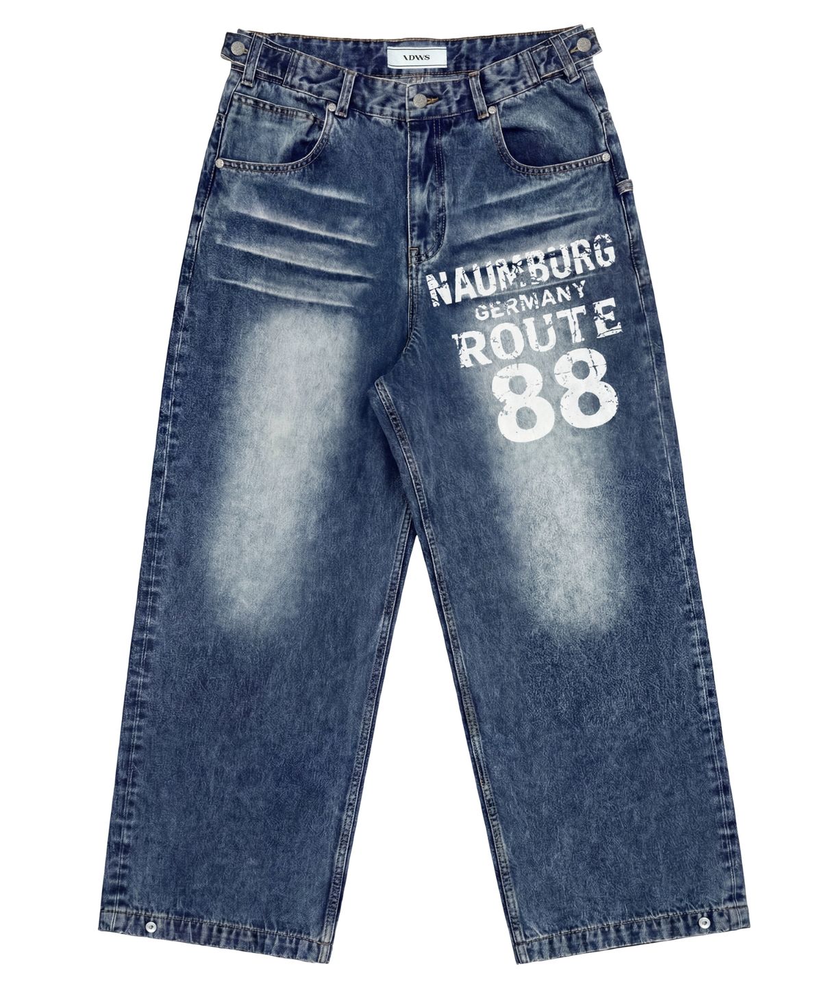 아이돈워너셀(IDWS) Inter Print Denim Pants Indigo