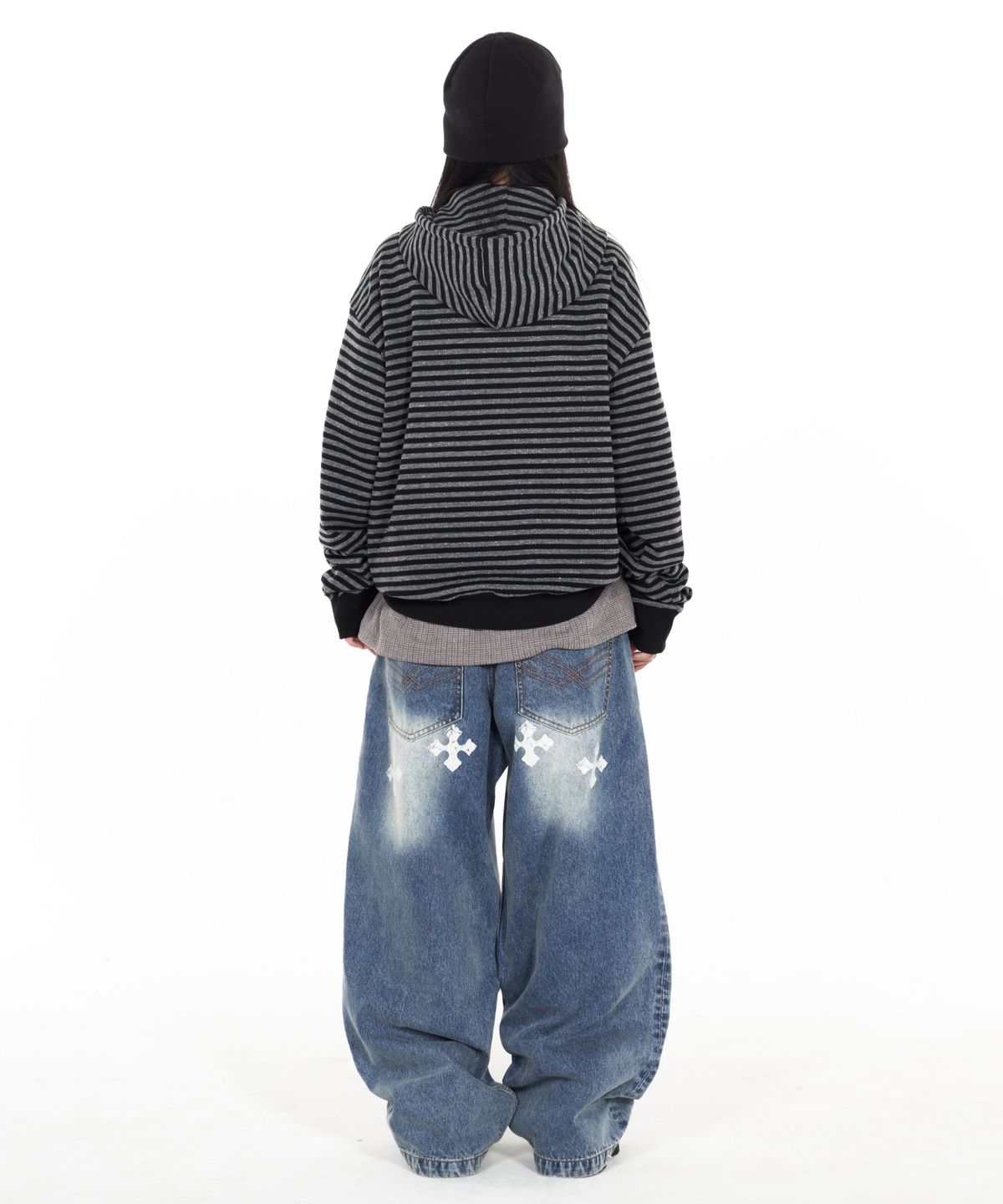 아이돈워너셀(IDWS) Inter Print Denim Pants Indigo