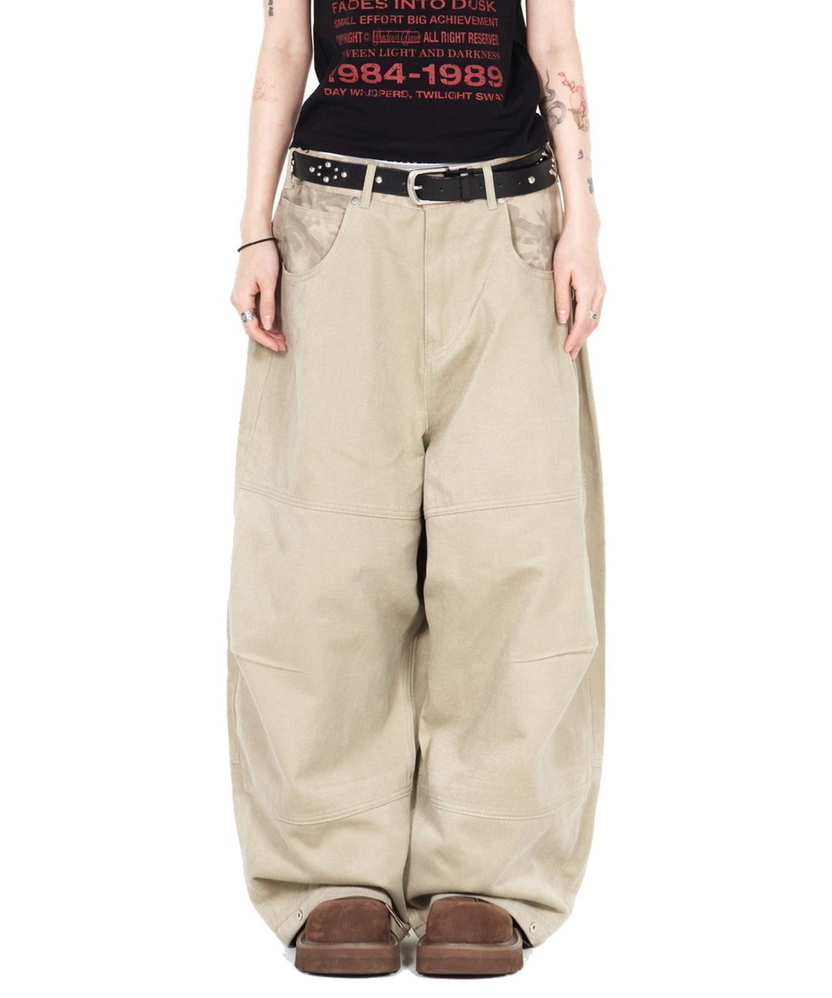 아이돈워너셀(IDWS) Hidden Camo Balloon Pants Beige