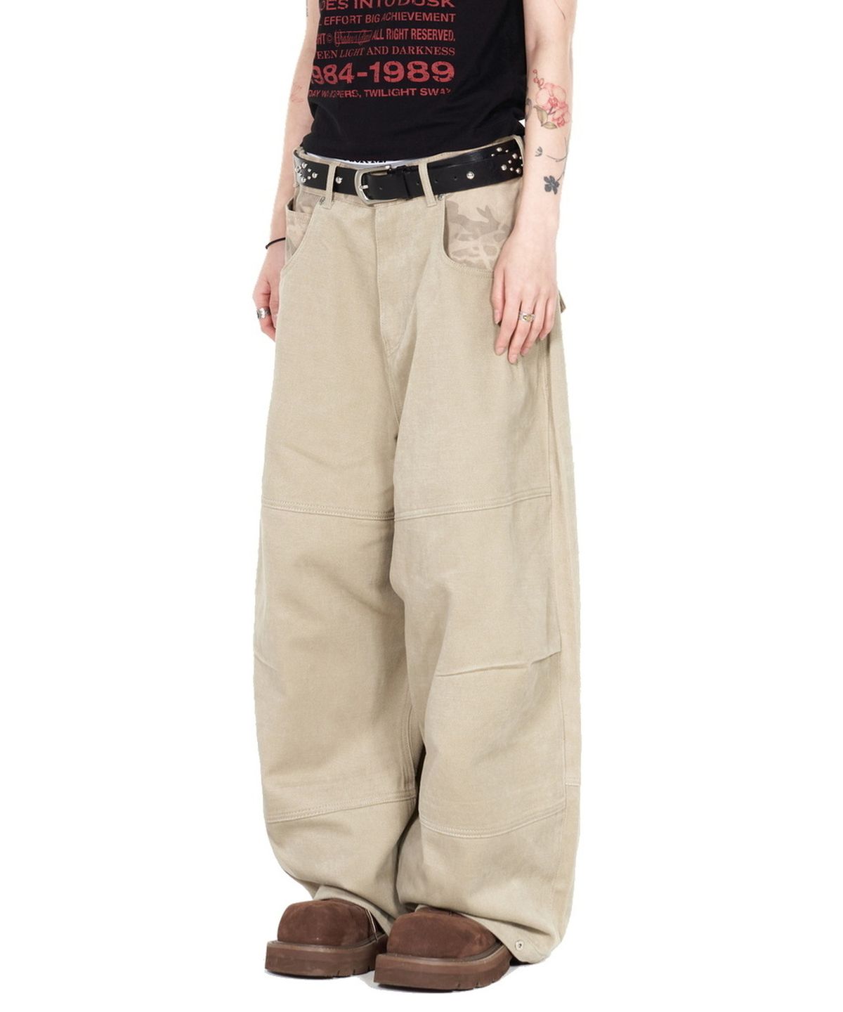 아이돈워너셀(IDWS) Hidden Camo Balloon Pants Beige