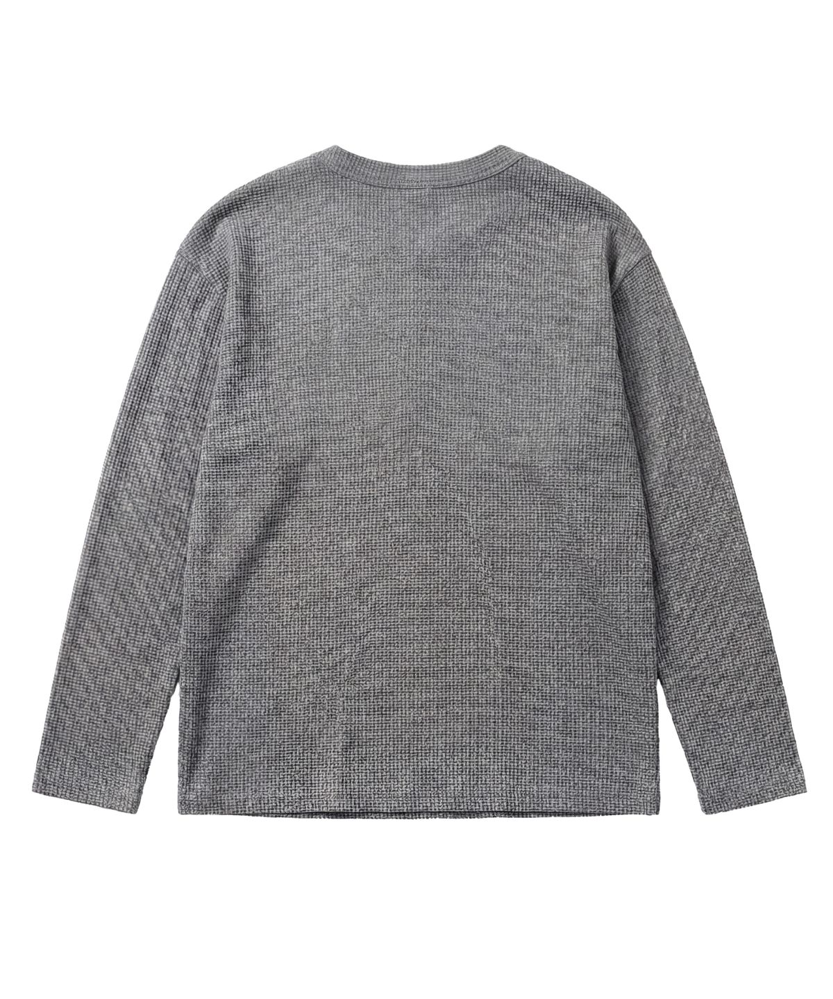 아이돈워너셀(IDWS) Shape Henley Neck Long Sleeve Gray