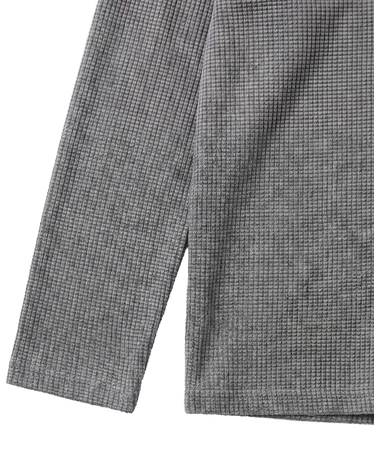 아이돈워너셀(IDWS) Shape Henley Neck Long Sleeve Gray