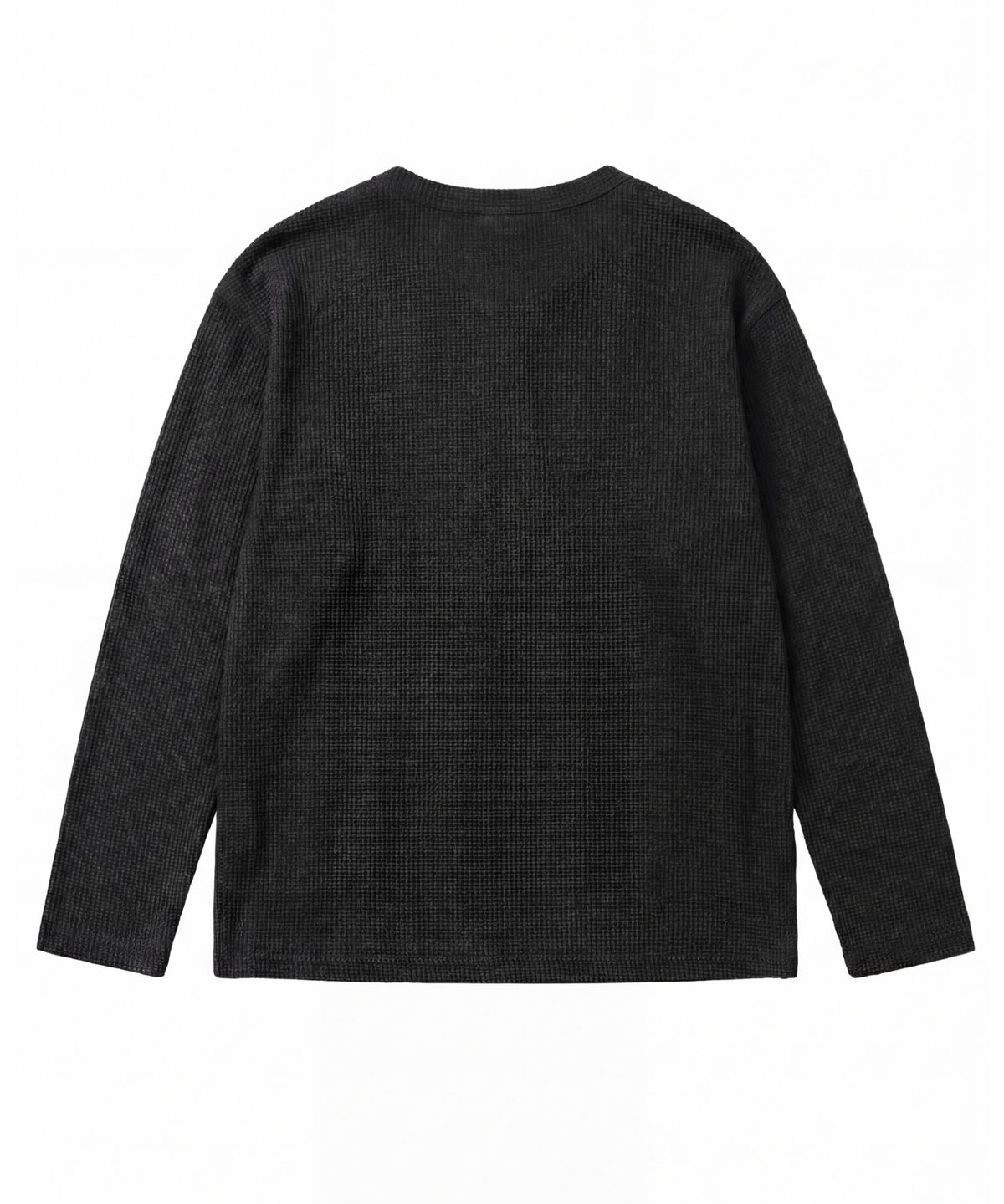 아이돈워너셀(IDWS) Shape Henley Neck Long Sleeve Black