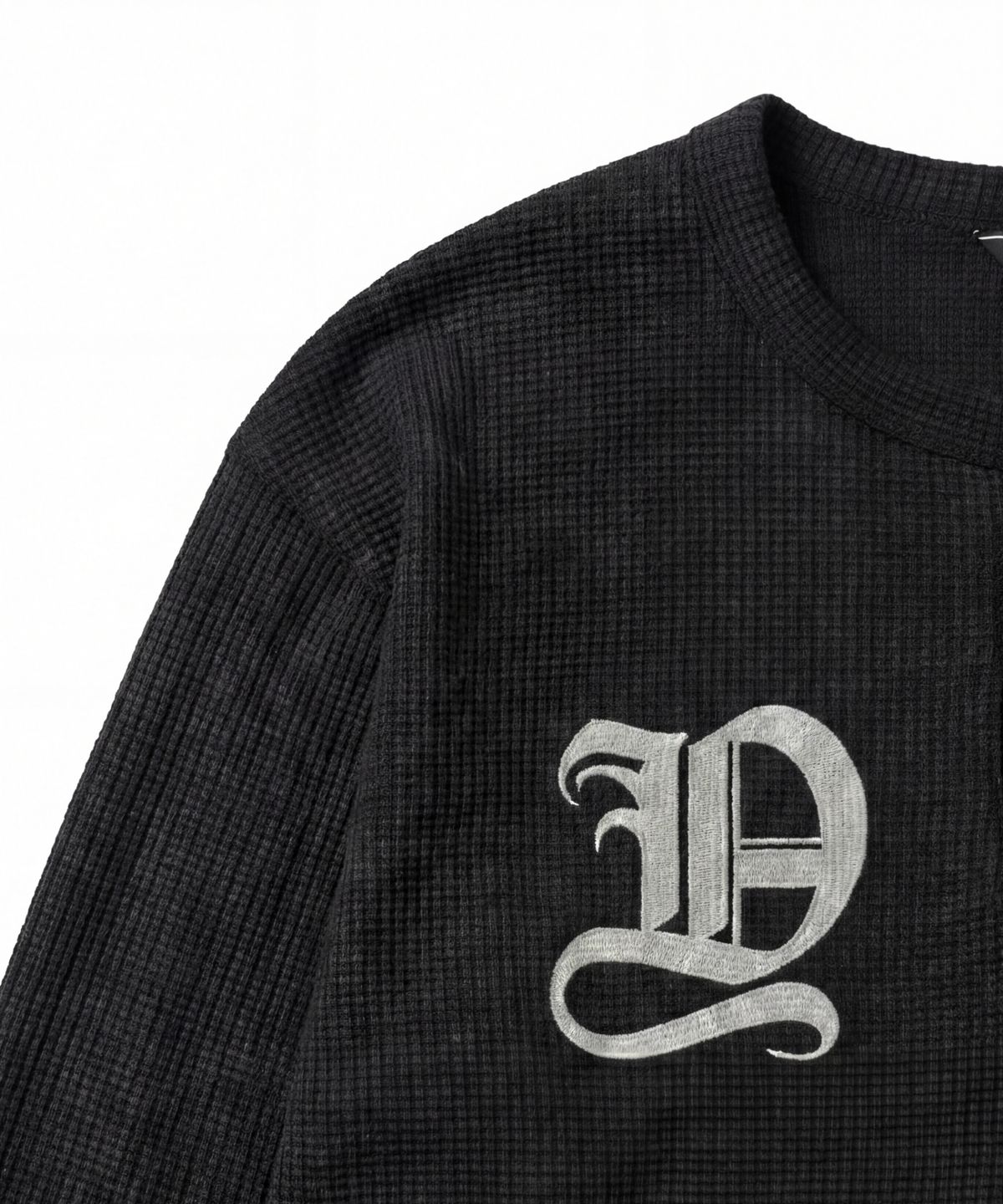 아이돈워너셀(IDWS) Shape Henley Neck Long Sleeve Black