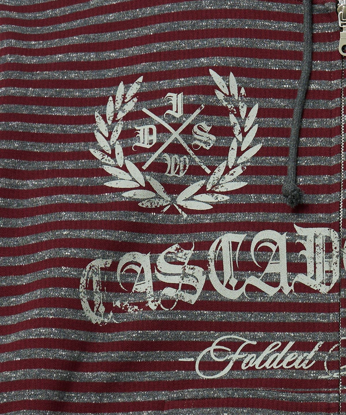 아이돈워너셀(IDWS) Proto Stripe Hoodie Zip Up Burgundy