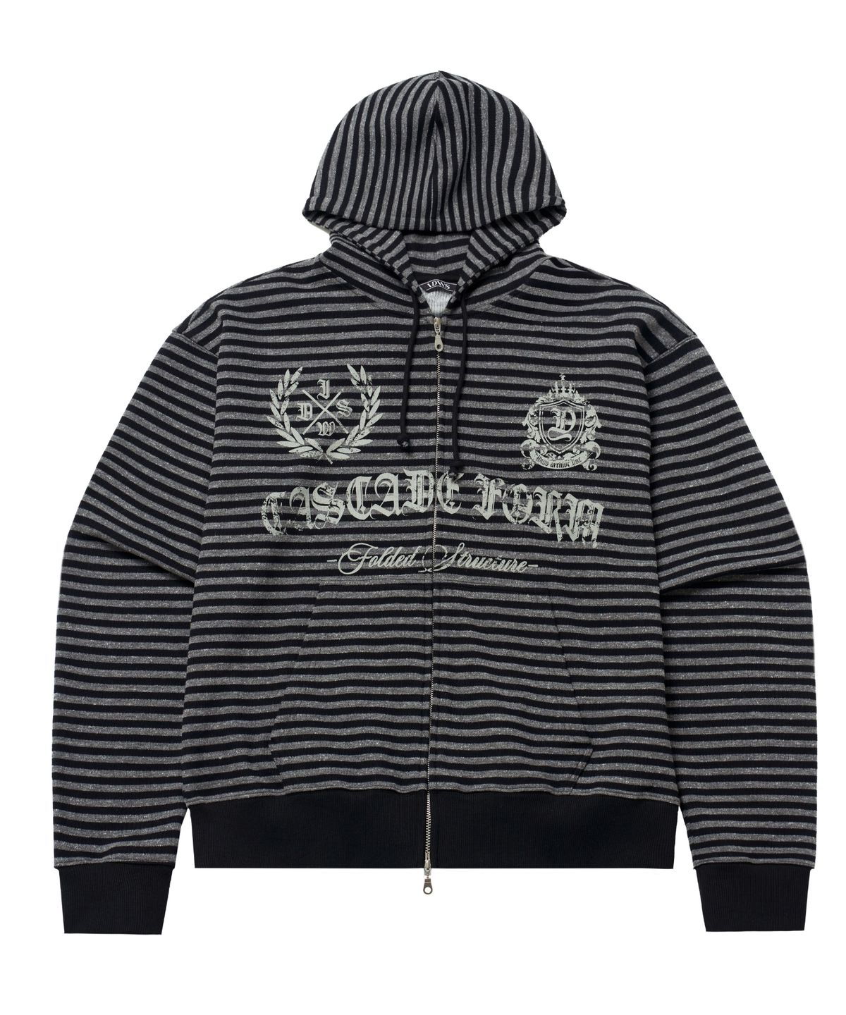 아이돈워너셀(IDWS) Proto Stripe Hoodie Zip Up Black