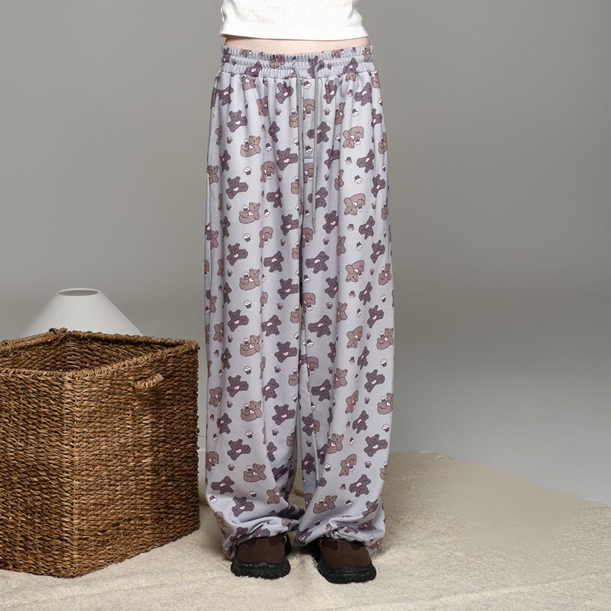 뮤즈무드(MUSEMOOD) muffin bear 2-Way Jogger Wide Pants (밴딩팬츠)