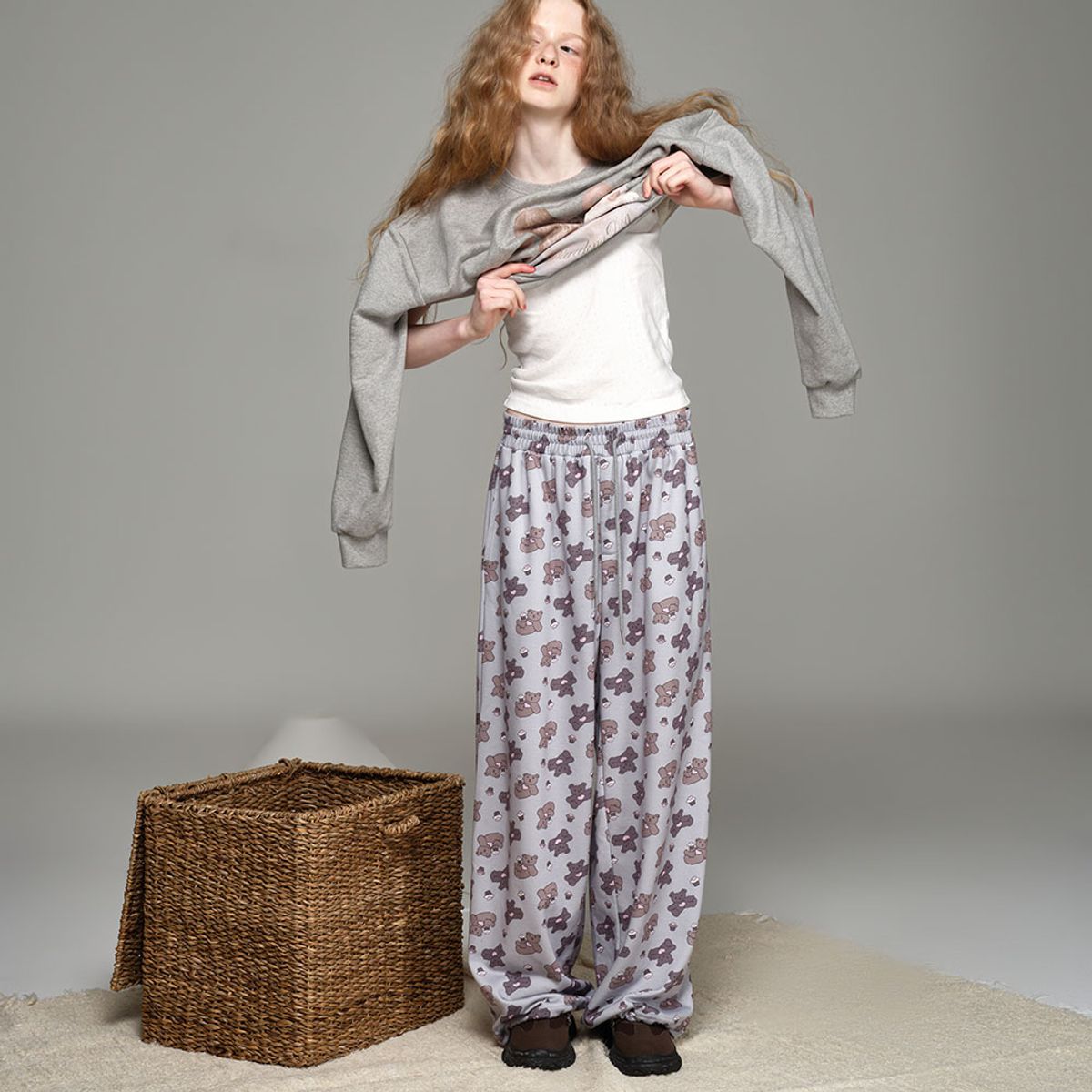 뮤즈무드(MUSEMOOD) muffin bear 2-Way Jogger Wide Pants (밴딩팬츠)