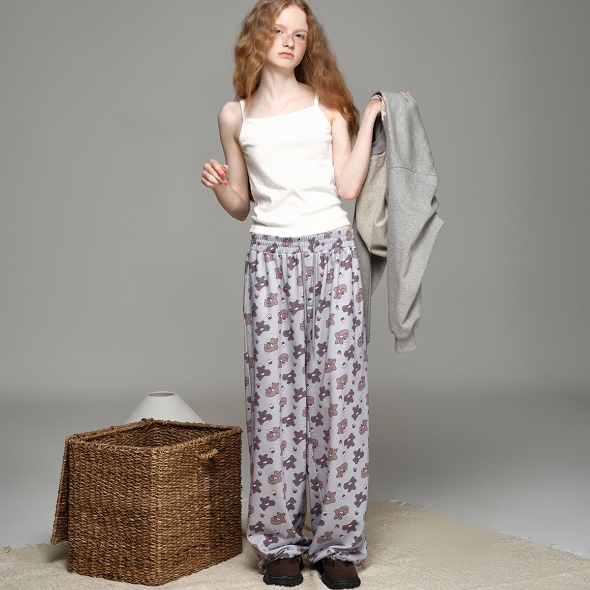 뮤즈무드(MUSEMOOD) muffin bear 2-Way Jogger Wide Pants (밴딩팬츠)