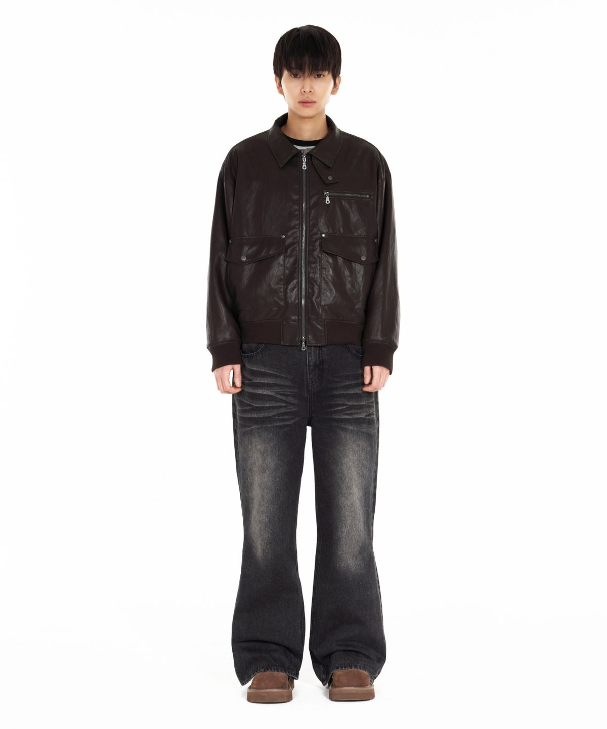 아이돈워너셀(IDWS) Misty Leather Blouson Brown