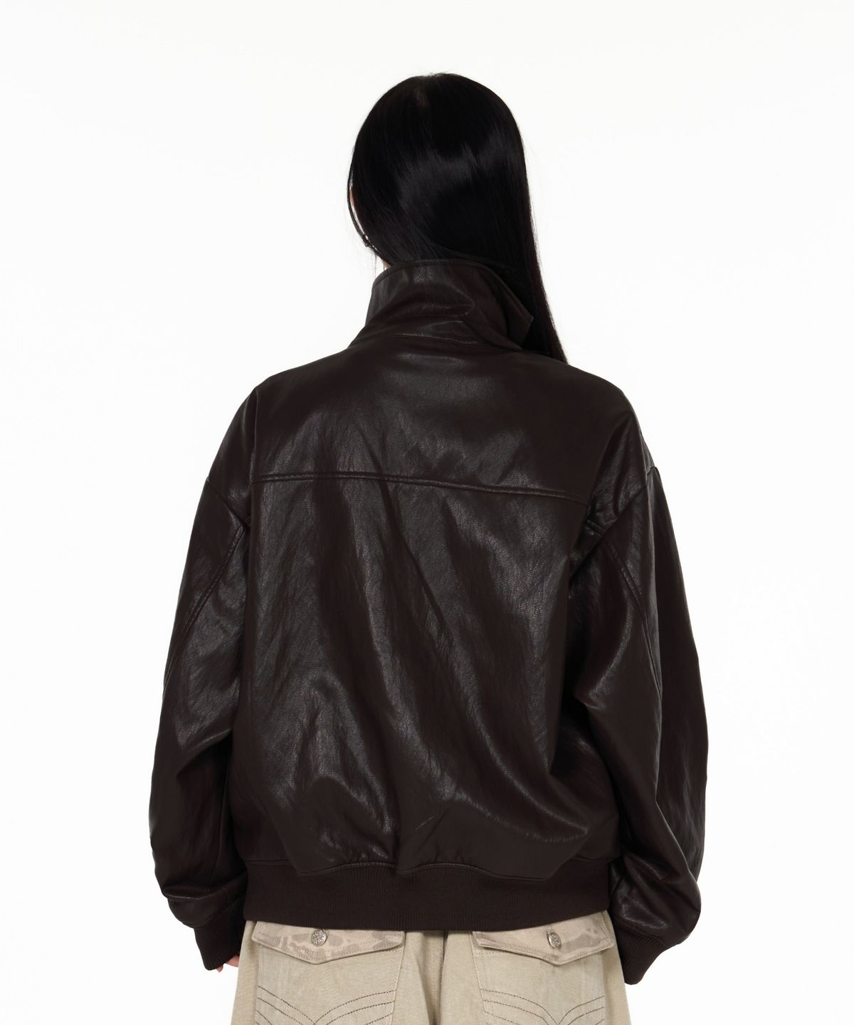 아이돈워너셀(IDWS) Misty Leather Blouson Brown