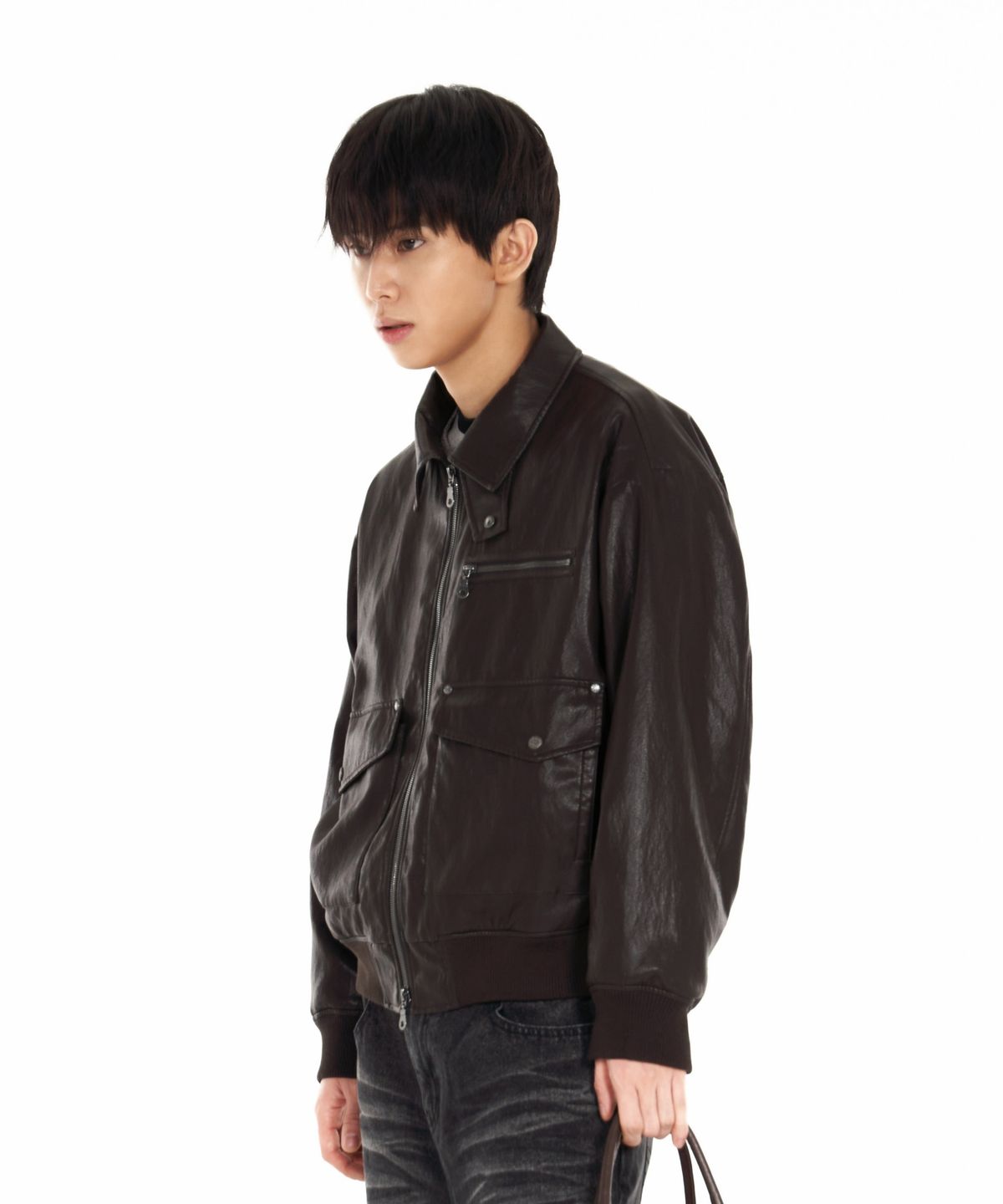 아이돈워너셀(IDWS) Misty Leather Blouson Brown