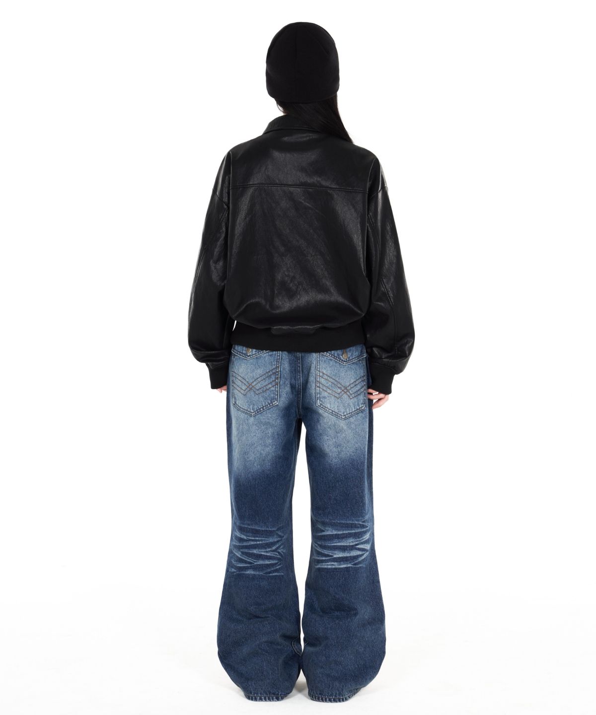 아이돈워너셀(IDWS) Misty Leather Blouson Black