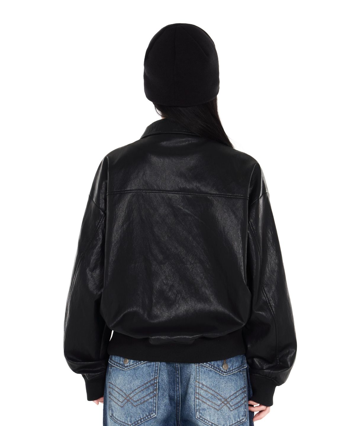아이돈워너셀(IDWS) Misty Leather Blouson Black