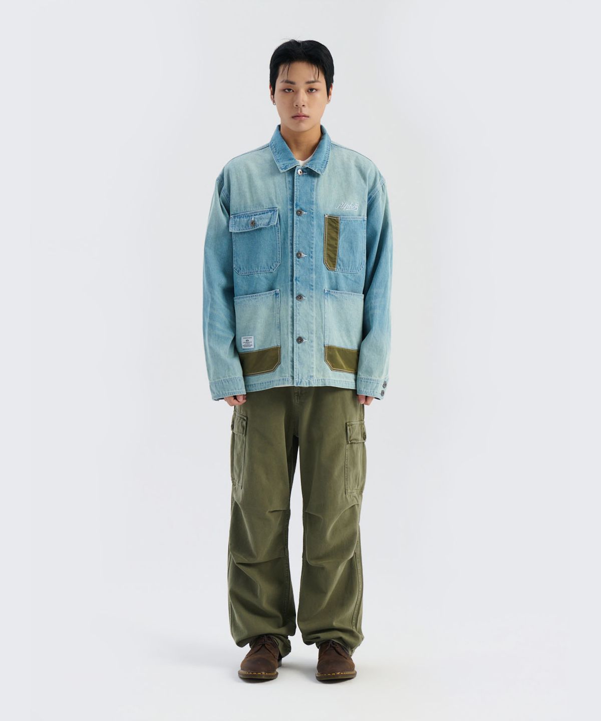 알파 인더스트리(ALPHA INDUSTRIES) 데님 릴랙스드 초어 코트 데님 블루