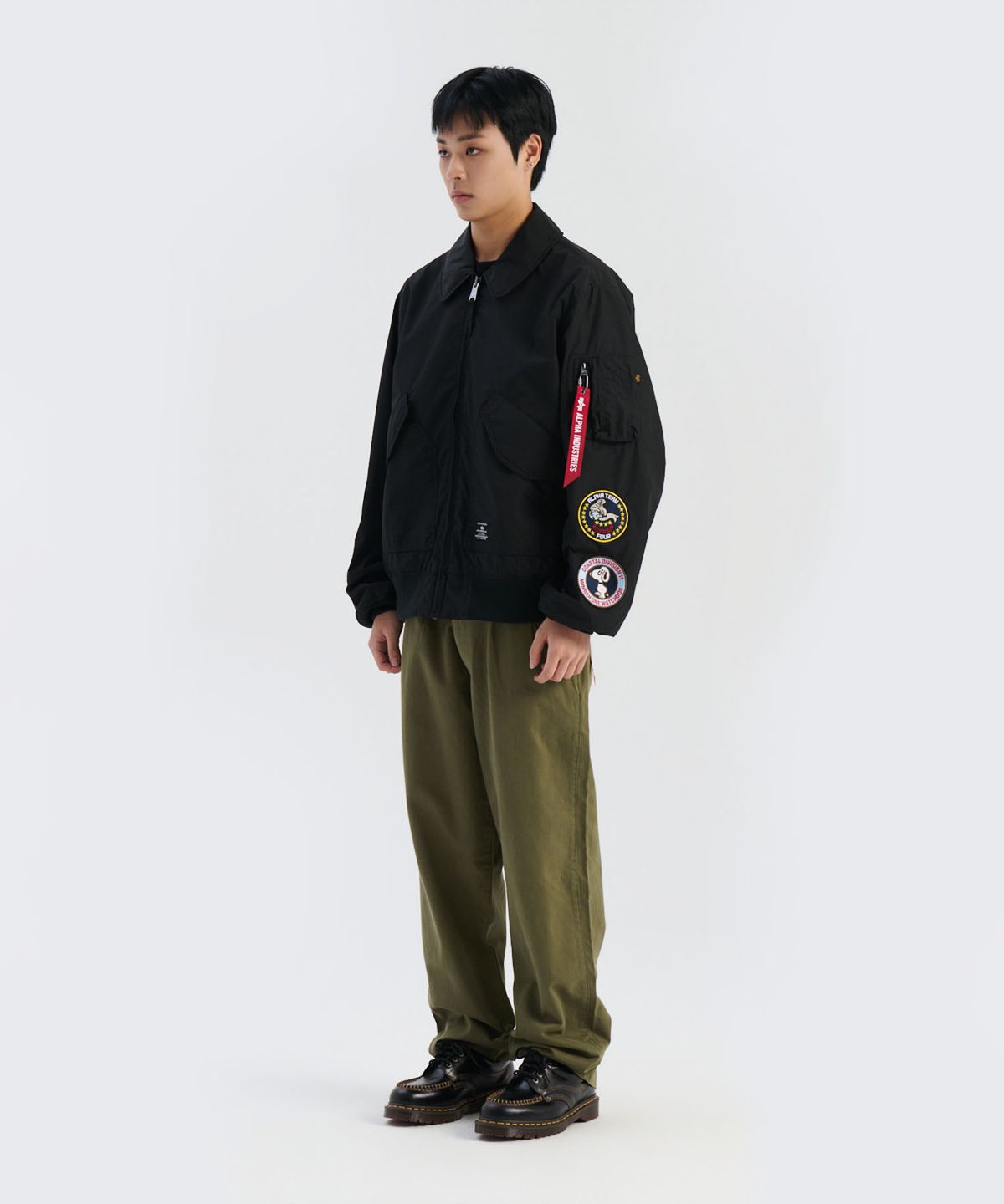 알파 인더스트리(ALPHA INDUSTRIES) CWU-36/P 릴랙스드 패치드 플라이트 자켓 블랙