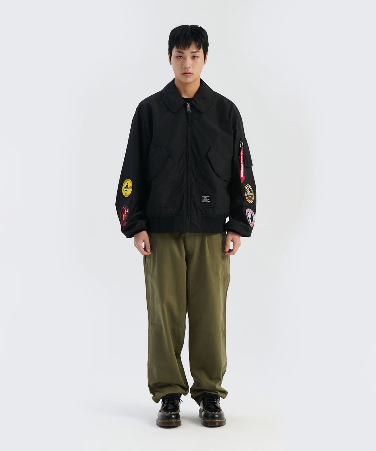 알파 인더스트리(ALPHA INDUSTRIES) CWU-36/P 릴랙스드 패치드 플라이트 자켓 블랙